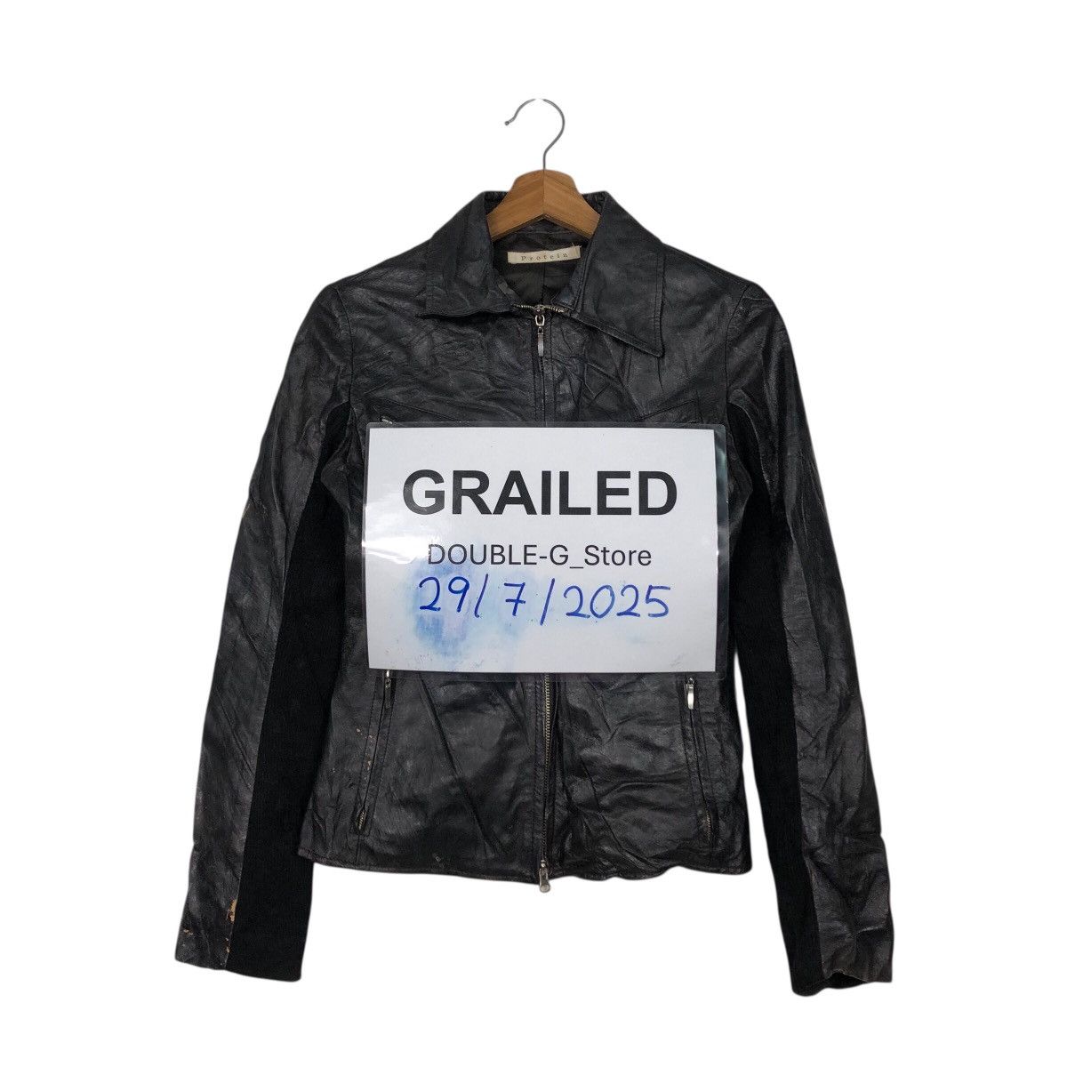 Japanese Brand 📌Vintage Soft Leather Biker Jacket Protein Cafe Racer Size M / US 6-8 / IT 42-44 - 1 Thumbnail