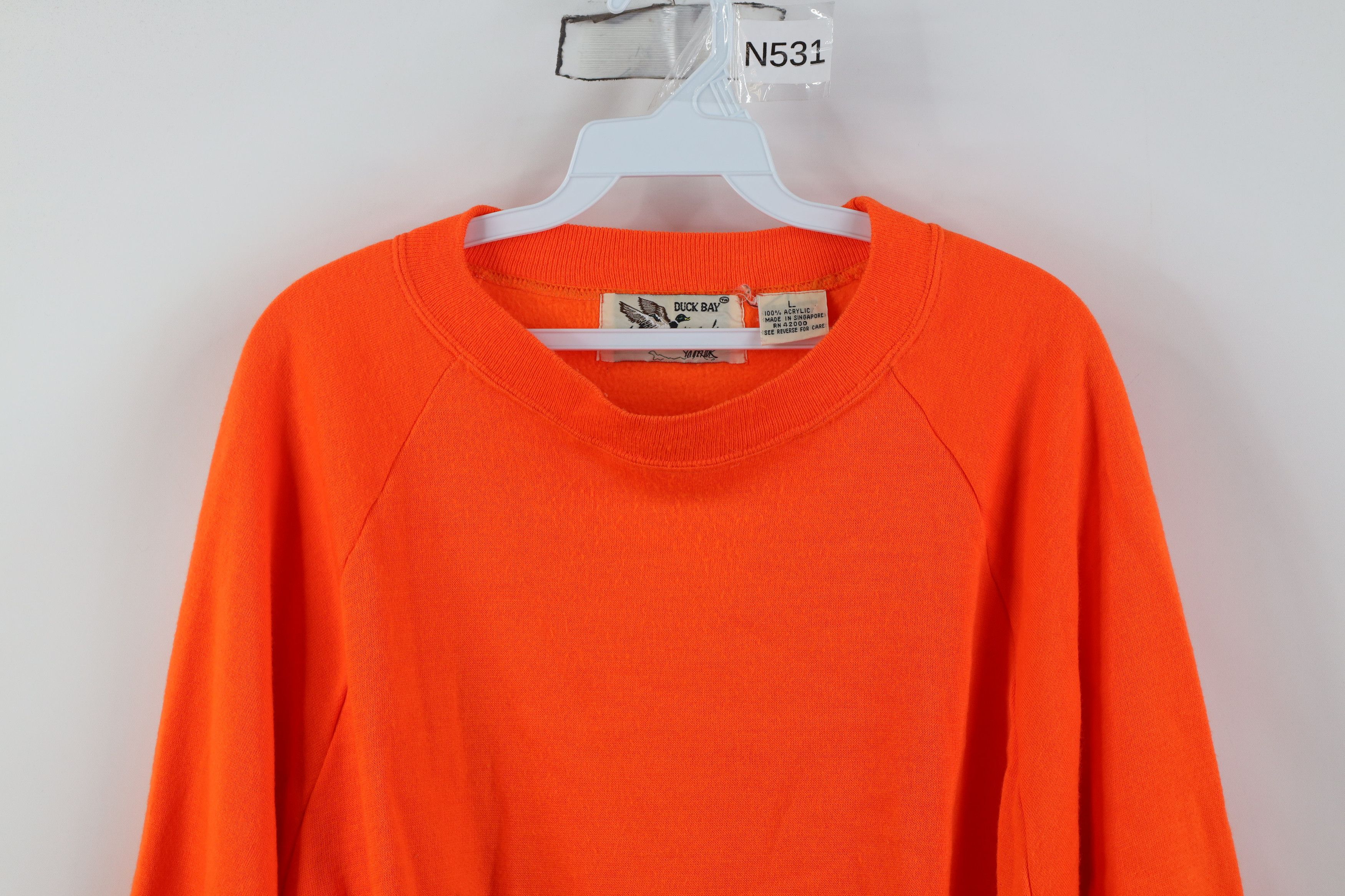 Vintage Vintage 80s 90s Streetwear Blank Sweatshirt Blaze Orange Size US L / EU 52-54 / 3 - 2 Thumbnail