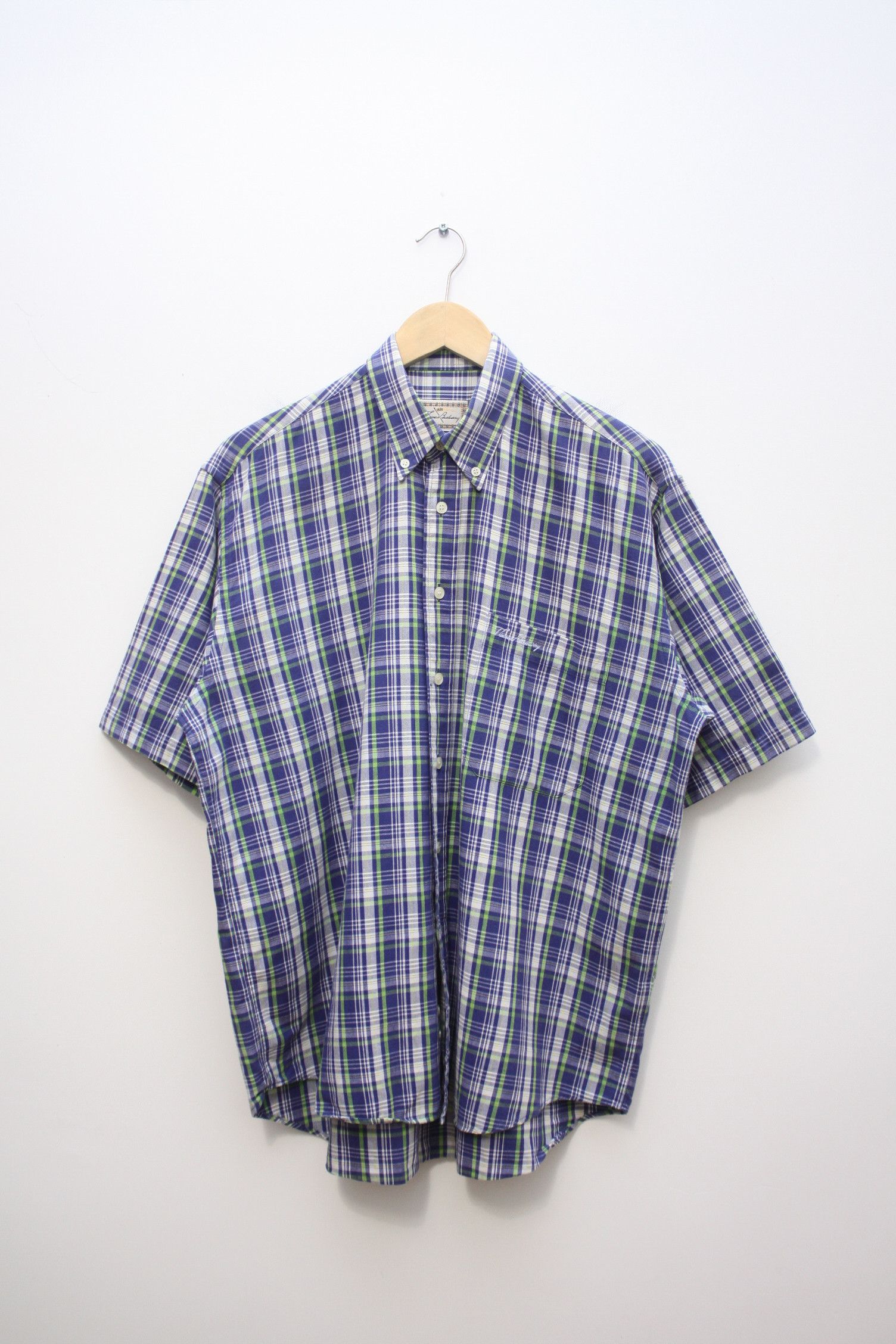 Burberry Thomas Burberry Blue Checkered Shirt Men's Size US M / EU 48-50 / 2 - 2 Thumbnail