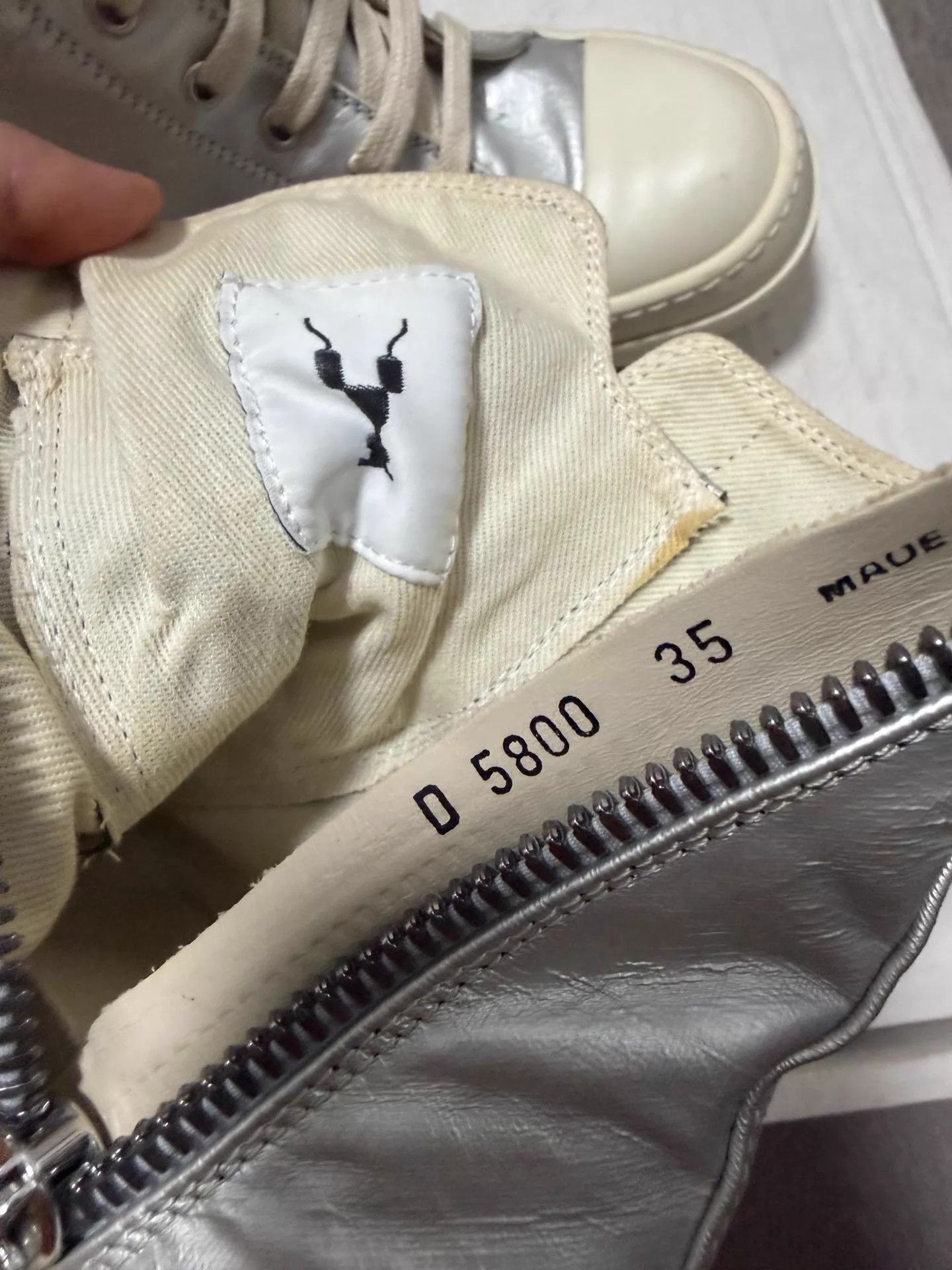 Rick Owens Rick Owens Silver High Top 35 Size US 4.5 / IT 34.5 - 4 Thumbnail