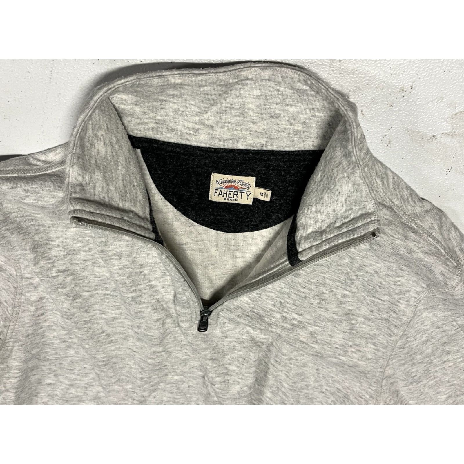 Faherty Faherty Sweatshirt Mock Neck Long Sleeve Cotton Knit Pullover Mens Medium Gray Size US M / EU 48-50 / 2 - 6 Thumbnail