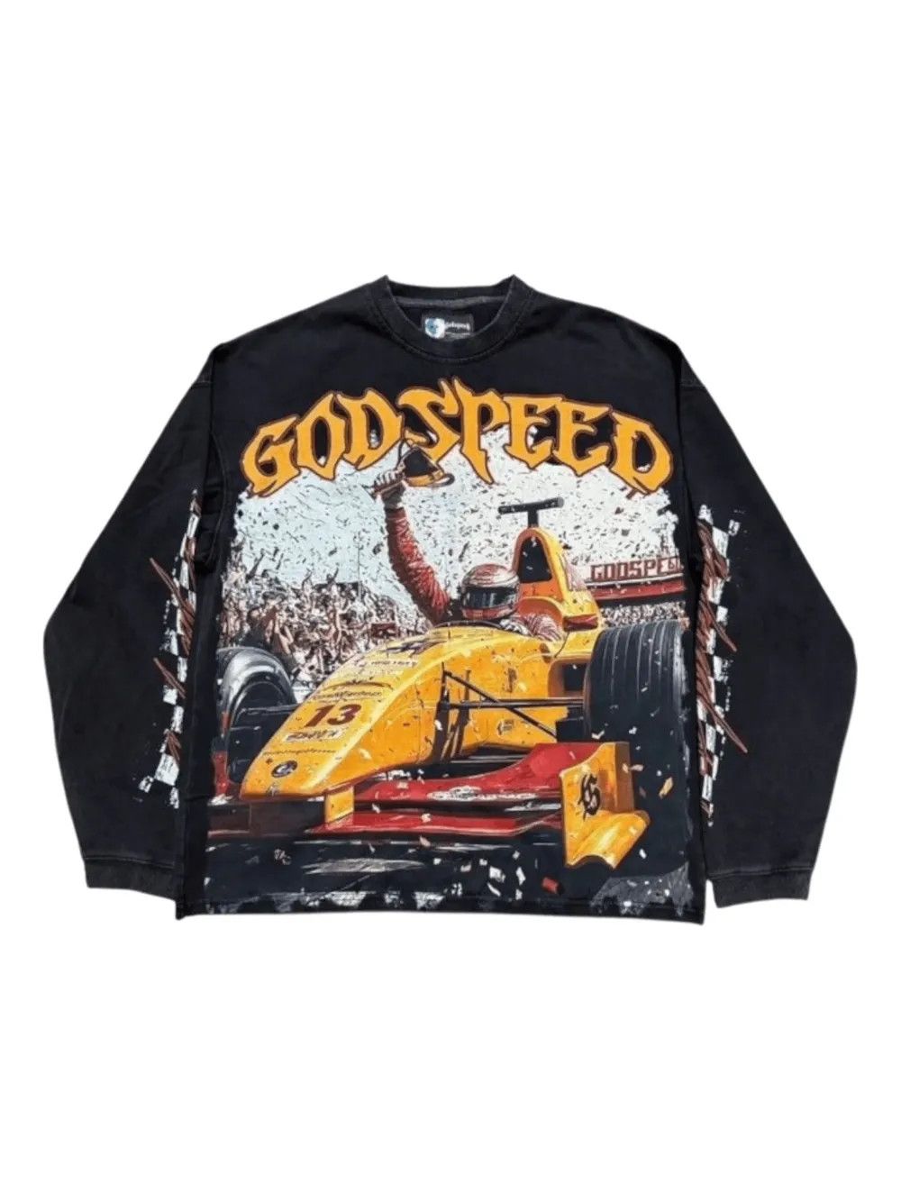 Godspeed Godspeed 'F1 Finishline' LS Black Tee Size US M / EU 48-50 / 2 - 1 Thumbnail