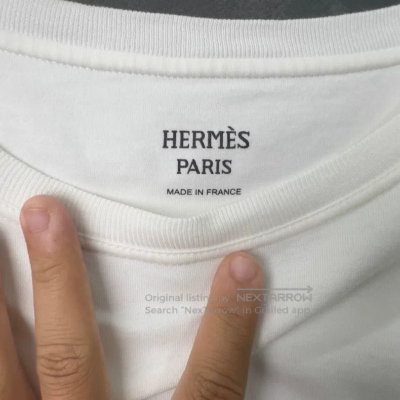 Hermes Hermes Pocket Embroidered White Short Sleeve Size XS / US 0-2 / IT 36-38 - 3 Thumbnail