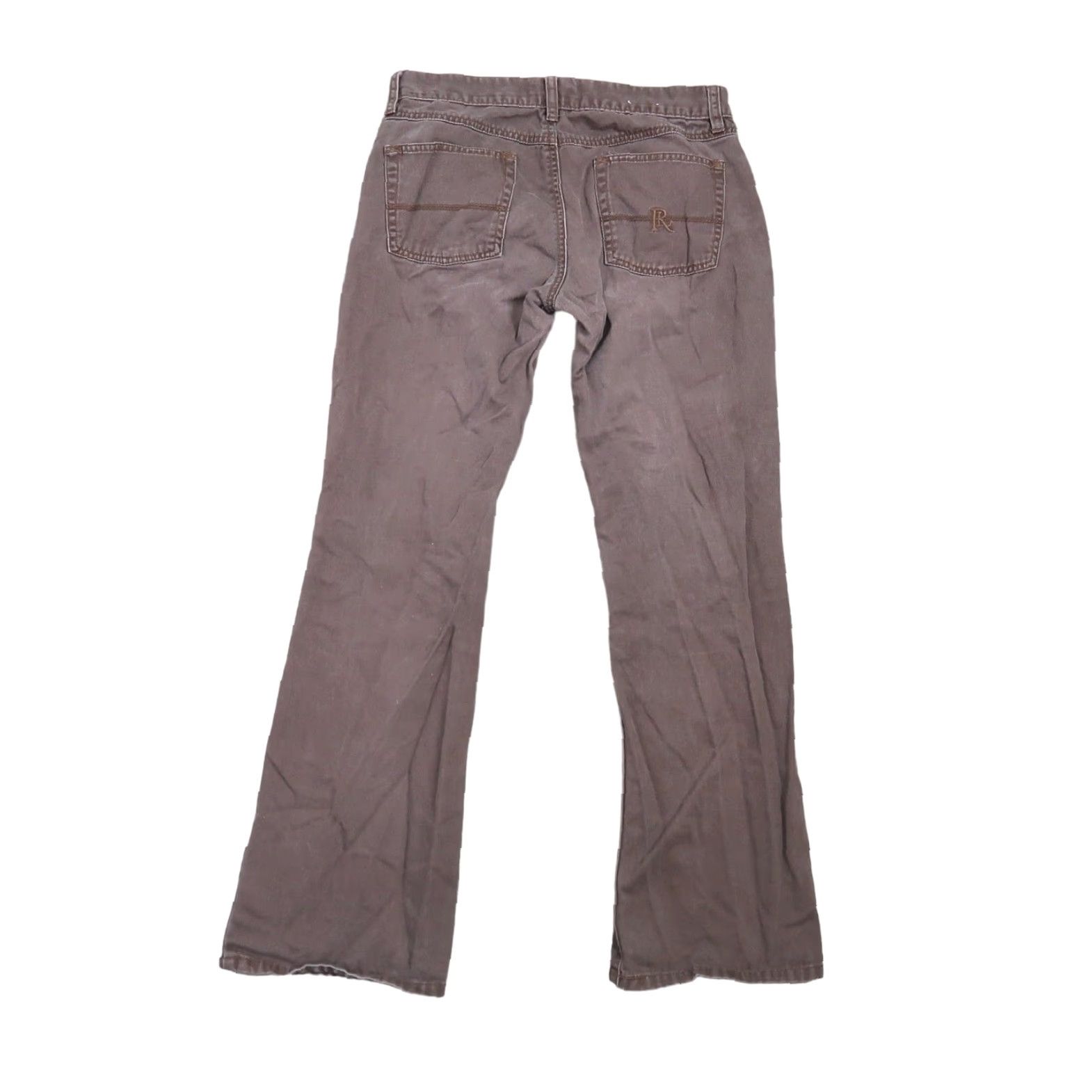 Ralph Lauren VINTAGE Ralph Lauren Jeans Flared Boots Cut Low Rise Women 6x30 Brown 90s Denim Cotton Spring Fall Womens Size 28" / US 6 / IT 42 - 3 Thumbnail