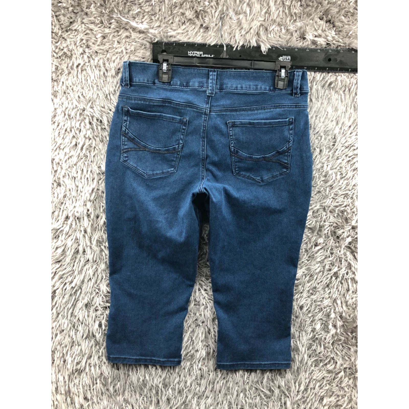 Lee Lee Riders Capri Jeans Womens 12 Medium Wash Blue Denim 5-Pocket Regular Size 34" / US 12 / IT 48 - 5 Thumbnail
