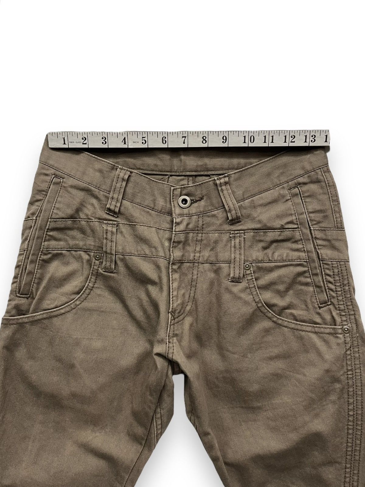 Issey Miyake RARE🔥DE PLUS TETE HOMME Double Waist Sun Faded Brown Flare Size US 28 / EU 44 - 15 Thumbnail