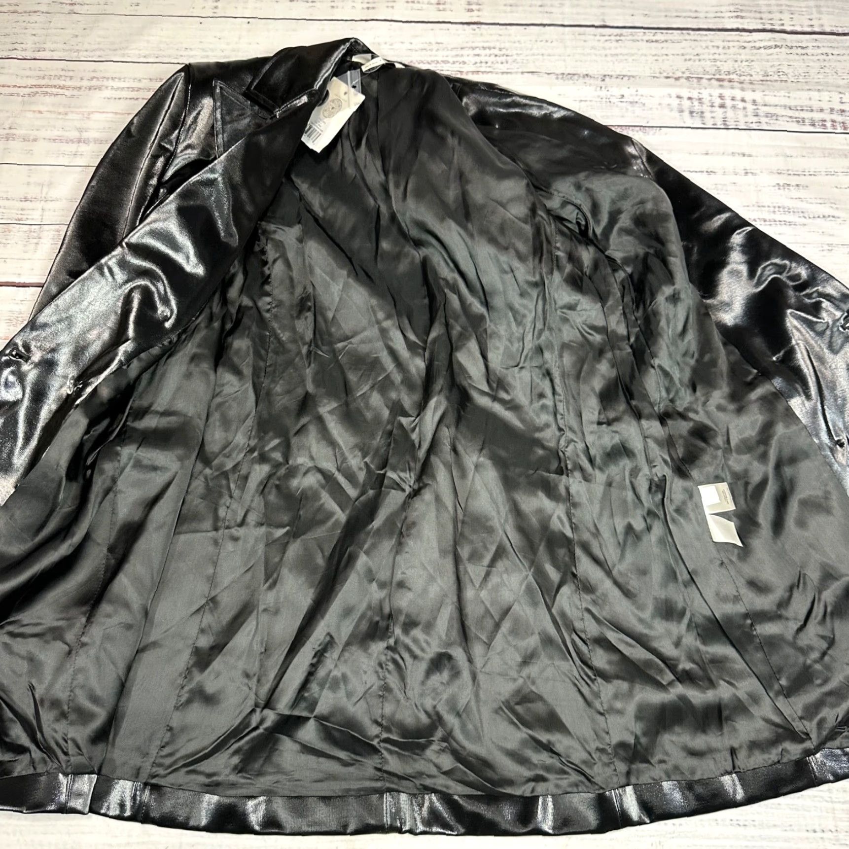 Vintage Lita by Ciara Womens Jacket Black L Size L XL Pockets Lined Shiny Double Breasted Size L / US 10 / IT 46 - 5 Thumbnail