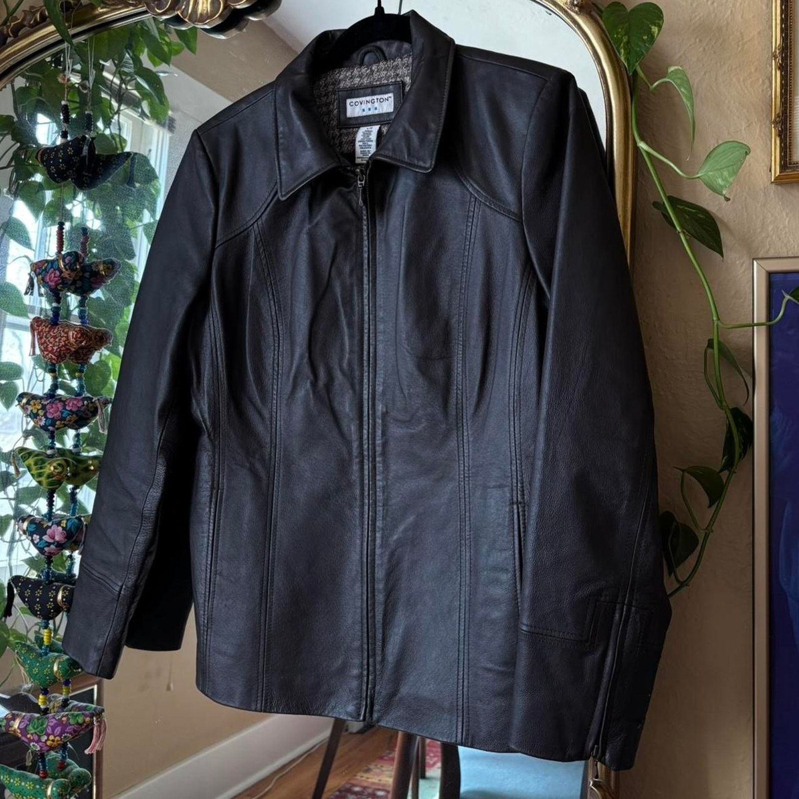 Covington Vintage Covington Brown Leather Zip Jacket Large Y2K Quality Size L / US 10 / IT 46 - 3 Thumbnail
