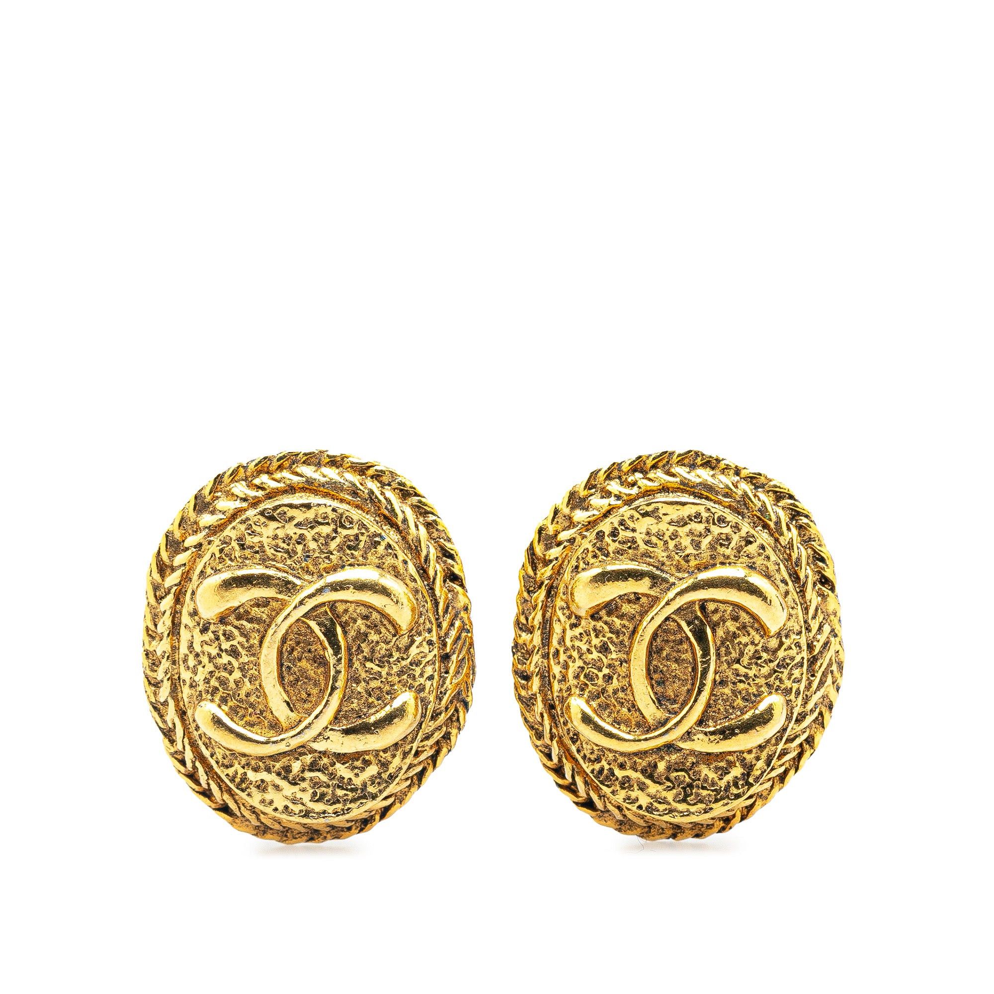 Chanel Chanel Gold Plated CC Clip On Earrings Gold Size ONE SIZE - 1 Thumbnail