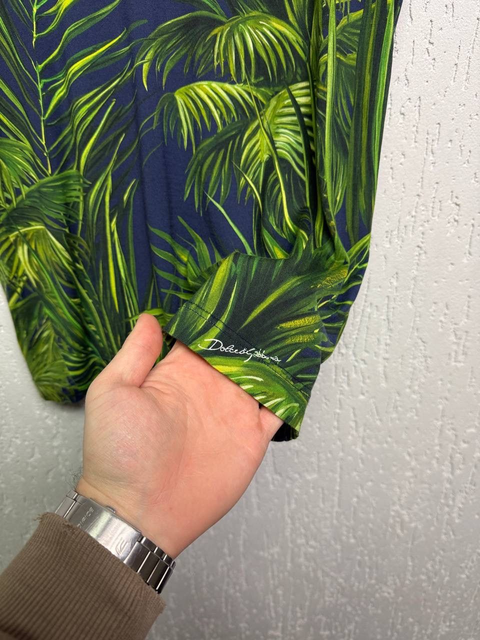 Dolce & Gabbana Dolce and Gabanna Blue t-shirt with green palm tree Size US M / EU 48-50 / 2 - 3 Thumbnail