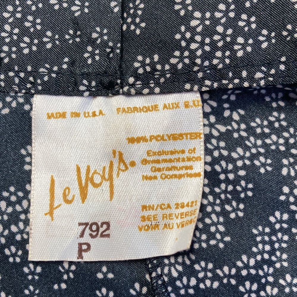 Vintage Vintage LeVoy’s Casual Kimono Style Half Sleeve Top White Floral on Black Size ONE SIZE - 5 Thumbnail