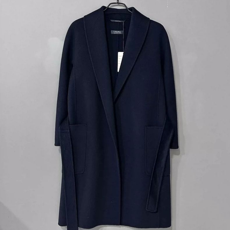 Max Mara Max Mara Navy blue belted coat Size S / US 4 / IT 40 - 2 Thumbnail