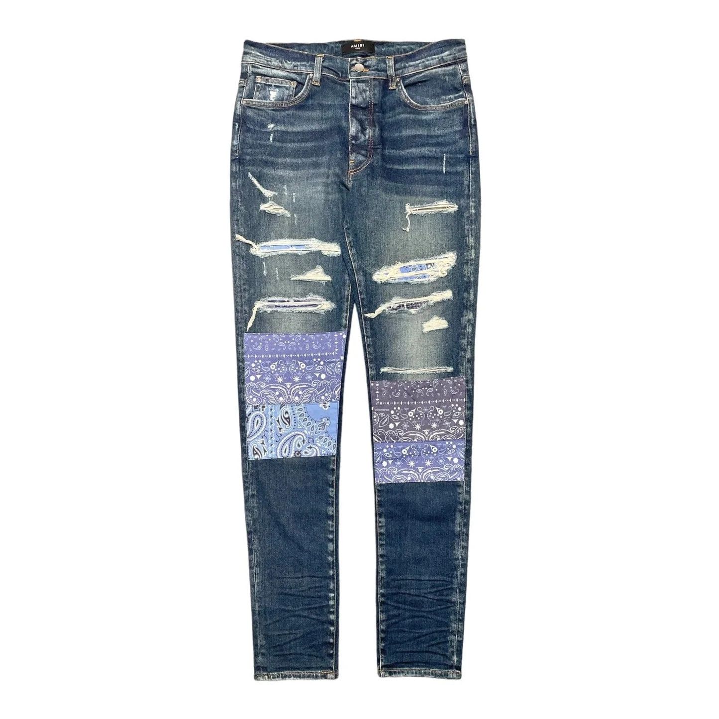 Amiri Amiri 'Vintage Bandana Art Patch' Blue Jeans Size US 34 / EU 50 - 1 Preview