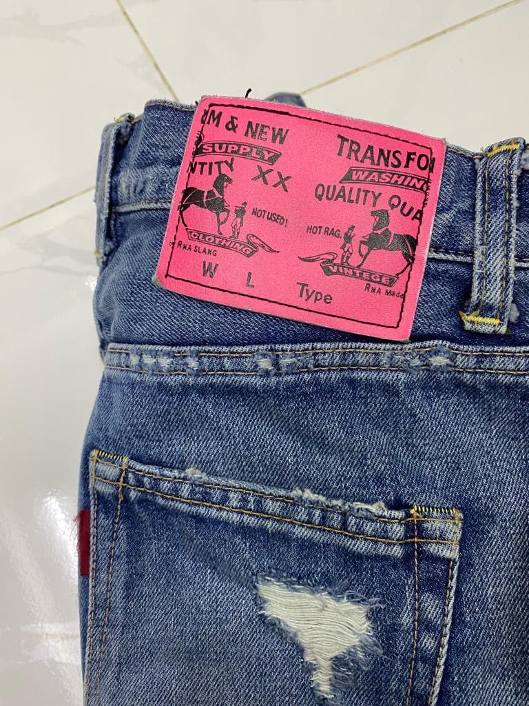 Hysteric Glamour × If Six Was Nine × Le Grande Bleu (L.G.B.) 🔥RNA SLANG DAMAGE DISTRESSED DENIM JEANS UNDERCOVER STYLE Size 30" / US 8 / IT 44 - 7 Thumbnail