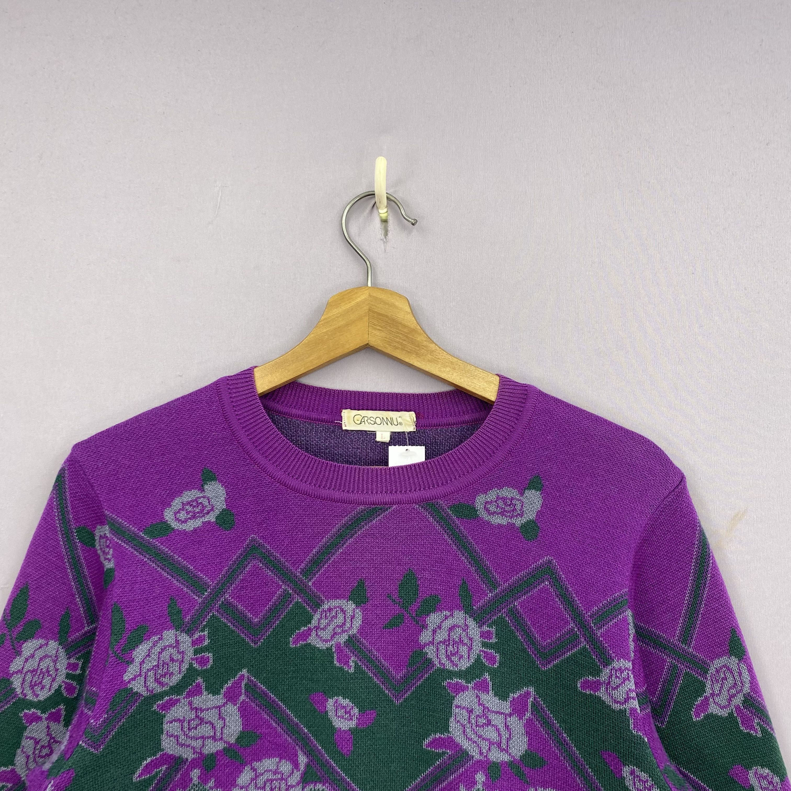 Vintage Vintage Carsonnu Floral Knitwear Sweater Sweatshirt GF20430 Size US XS / EU 42 / 0 - 3 Thumbnail