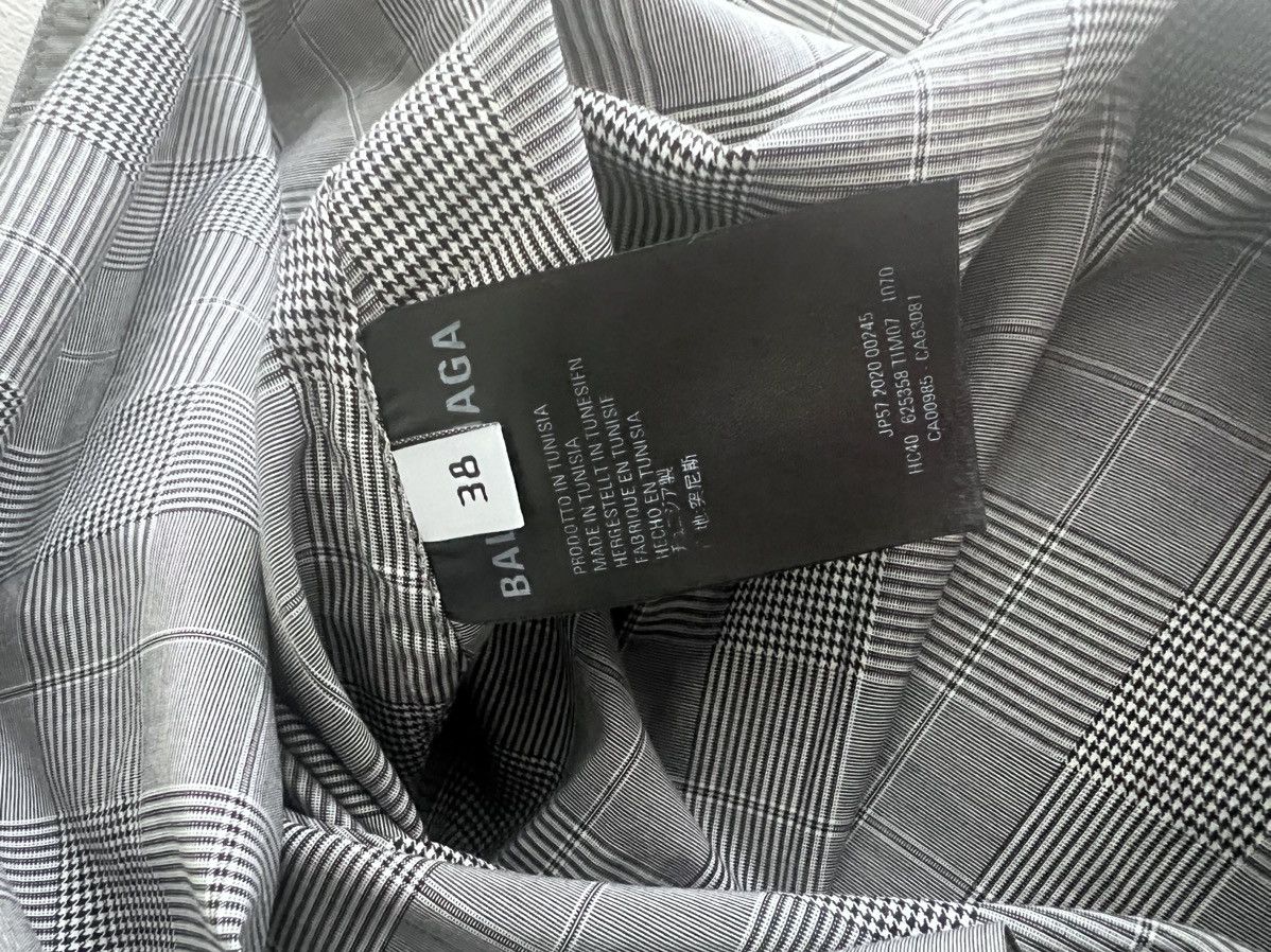 Balenciaga Summer 20 Glen Check Cocoon Shirt Size US M / EU 48-50 / 2 - 5 Thumbnail