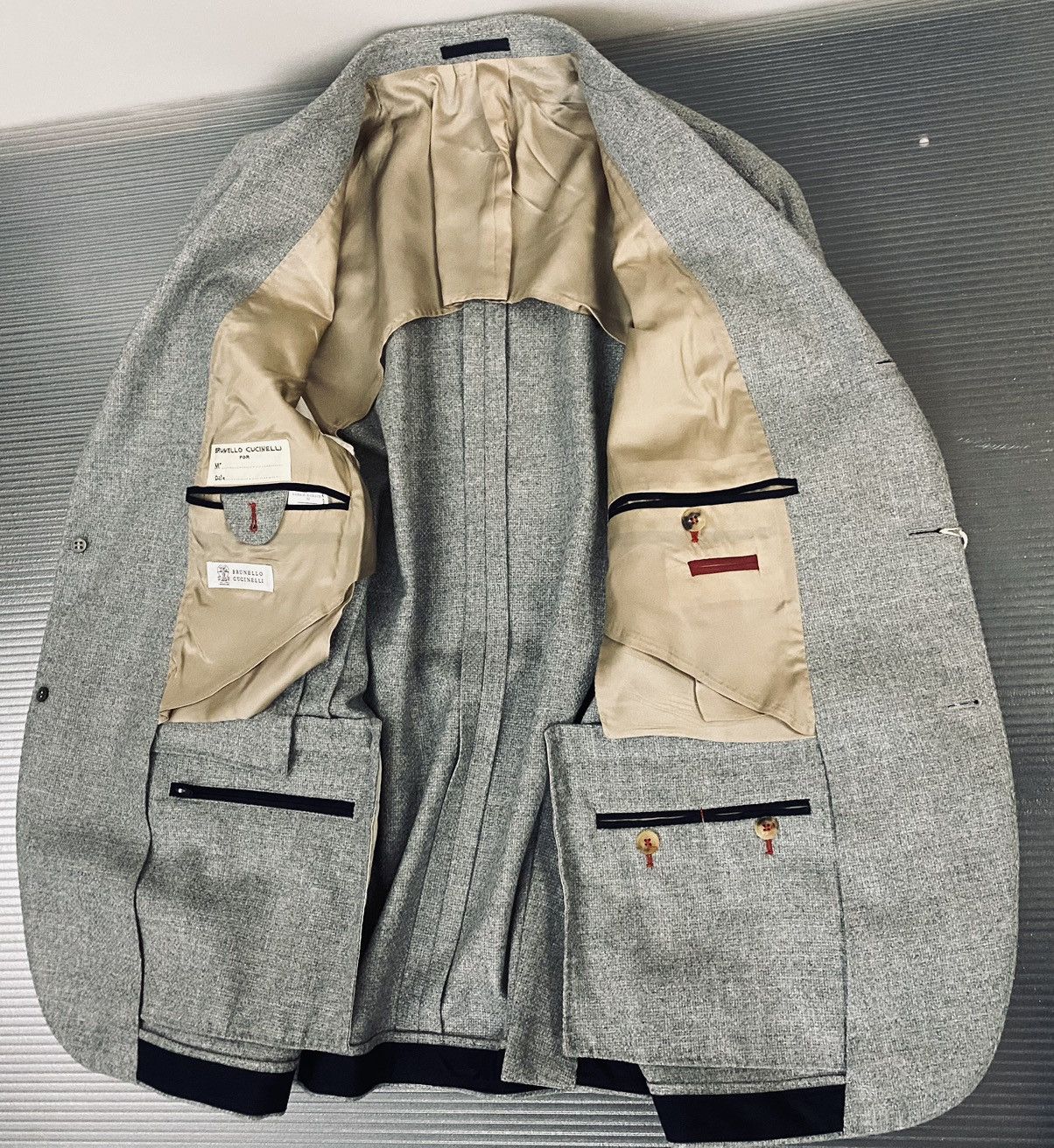 Brunello Cucinelli Brunello Cucinelli 🇮🇹 grey wool/cashmere logo blazer 52 NEW Size 42R - 13 Thumbnail