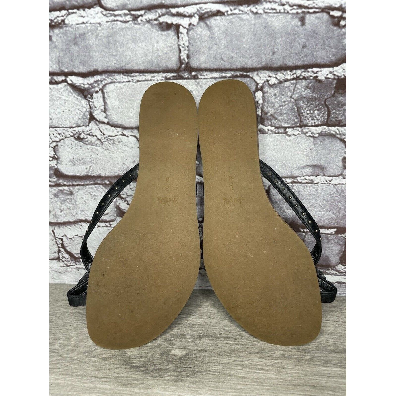 Coach Coach New York DENI Black Leather Feather Thong Flat Sandals Size US 8 / IT 38 - 14 Thumbnail