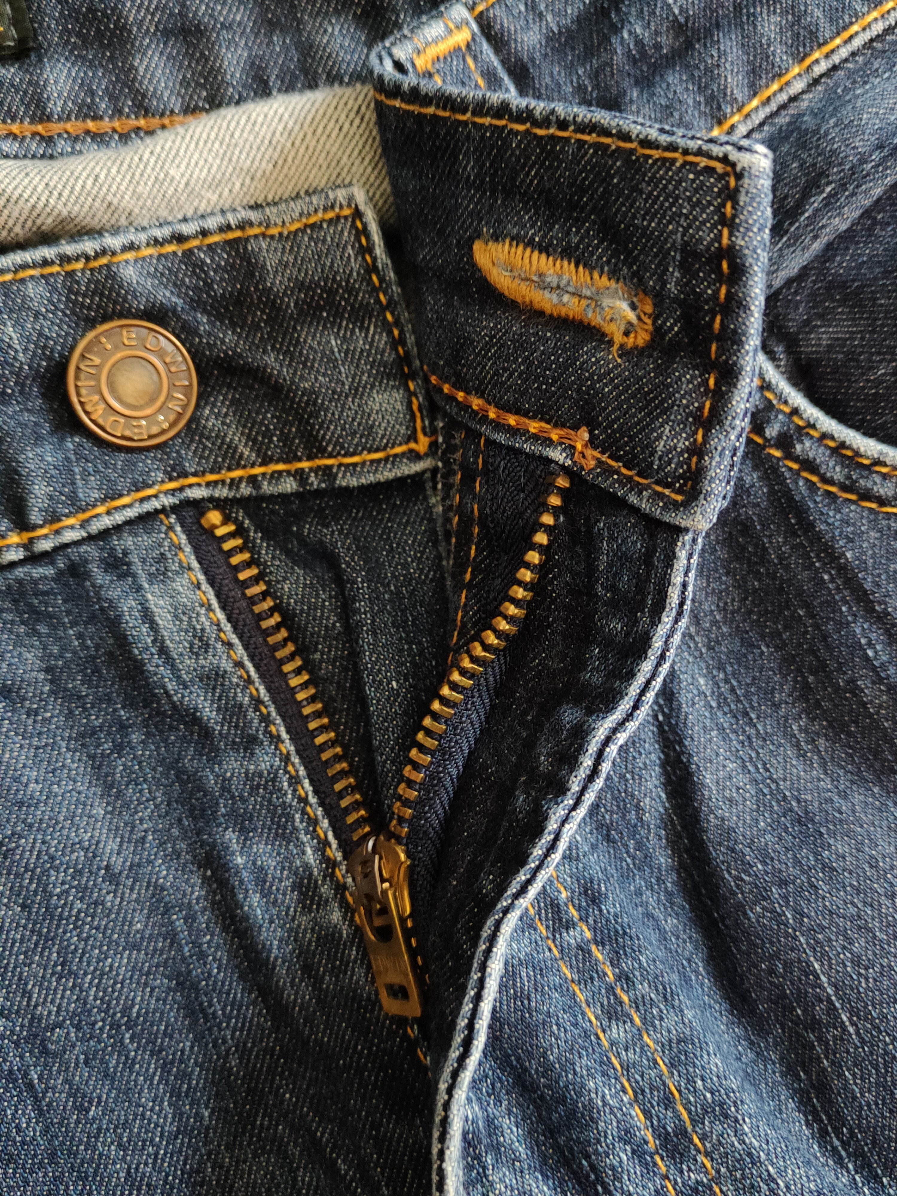 Edwin Edwin Dark Blue Distressed Ripped Jeans #S2336 Size US 34 / EU 50 - 14 Thumbnail