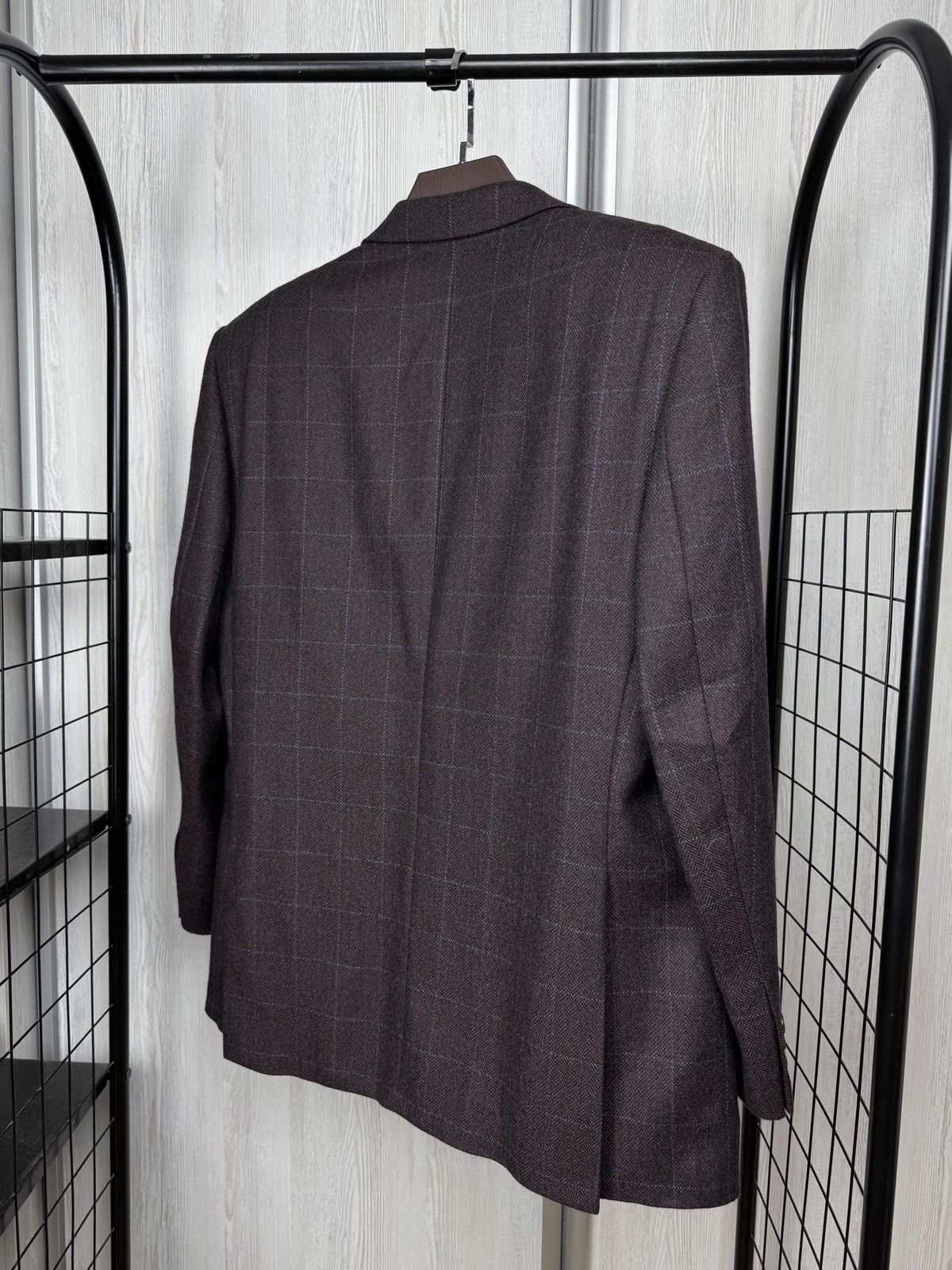 Magee Magee Burgundy Brown Men’s 2 button checkered blazer 44S Size 44S - 8 Thumbnail