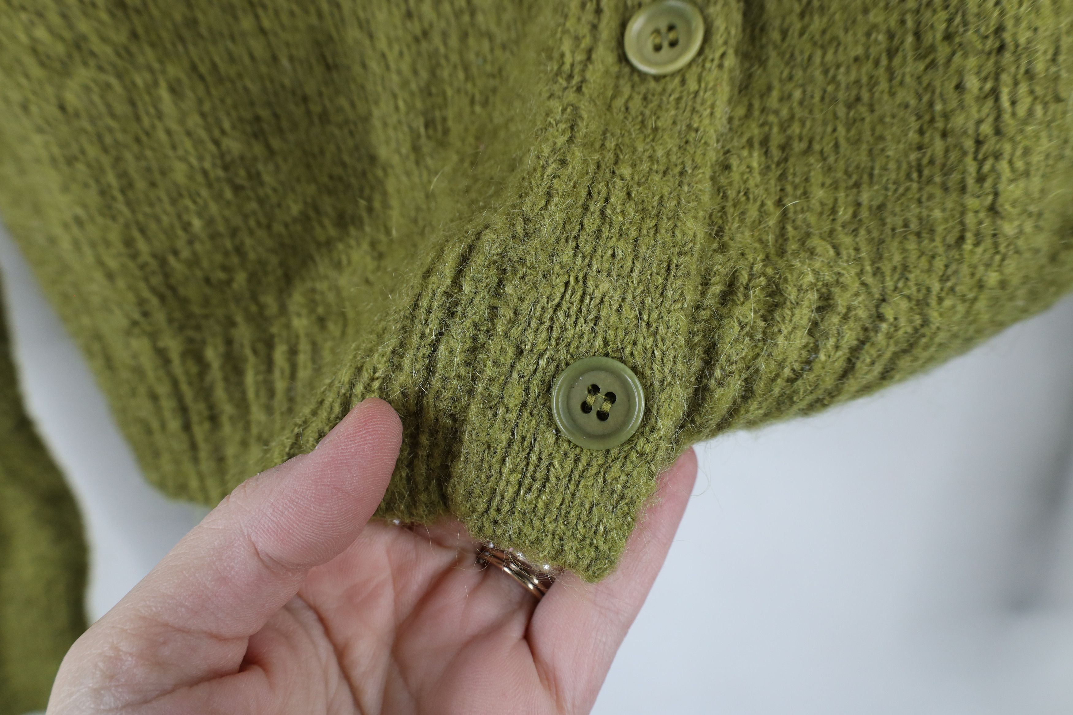 J.Crew × Vintage Vintage 90s J Crew Cobain Mohair Wool Knit Cardigan Sweater Size S / US 4 / IT 40 - 4 Thumbnail