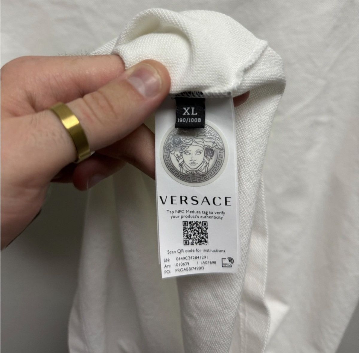 Versace Versace Seashell Baroque Logo Polo Shirt 🐚 Size US XL / EU 56 / 4 - 6 Thumbnail