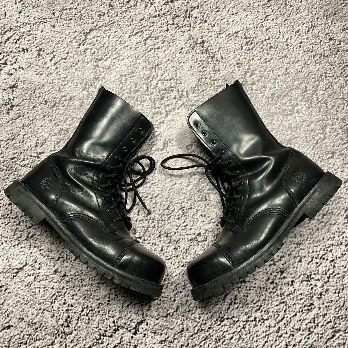 image of Avant Garde x Vintage High English Steel Toe Boots Like Dr Martens in Black, Men's (Size 11)