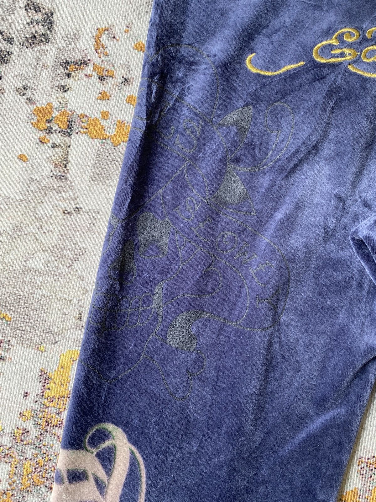 Christian Audigier 2000s Ed Hardy By Christian Audigier Velvet Sweatpant Size US 32 / EU 48 - 15 Thumbnail