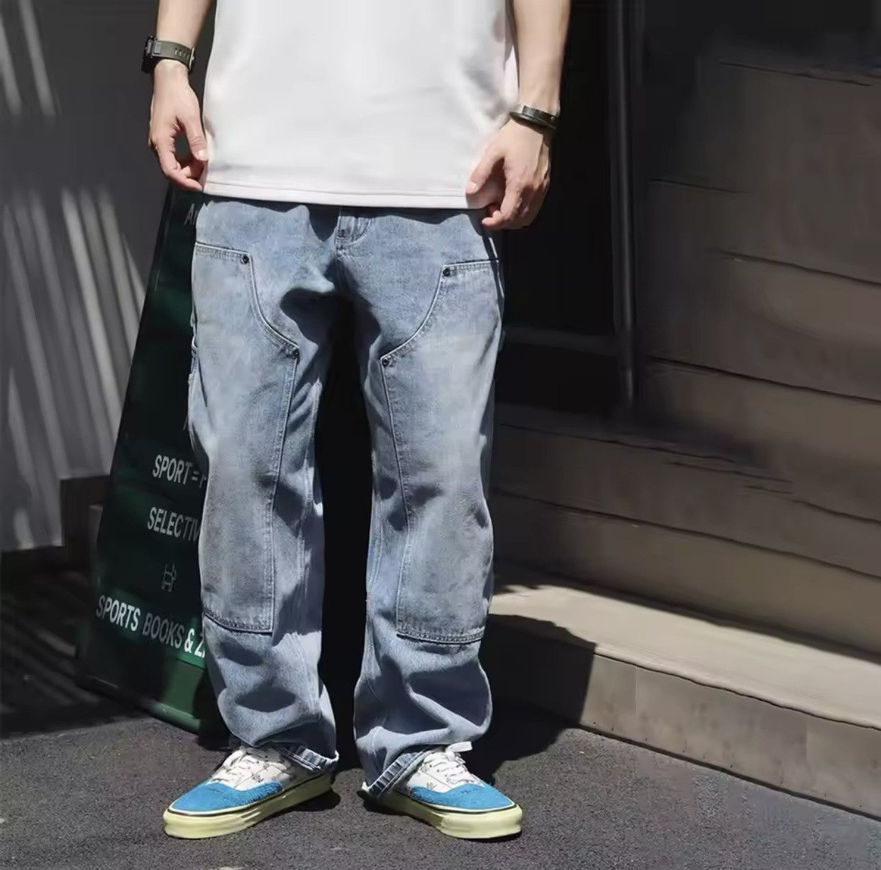 Denime × Japanese Brand Baggy Streetwear Jeans Men Cargo Harem Trousers Size US 32 / EU 48 - 2 Thumbnail