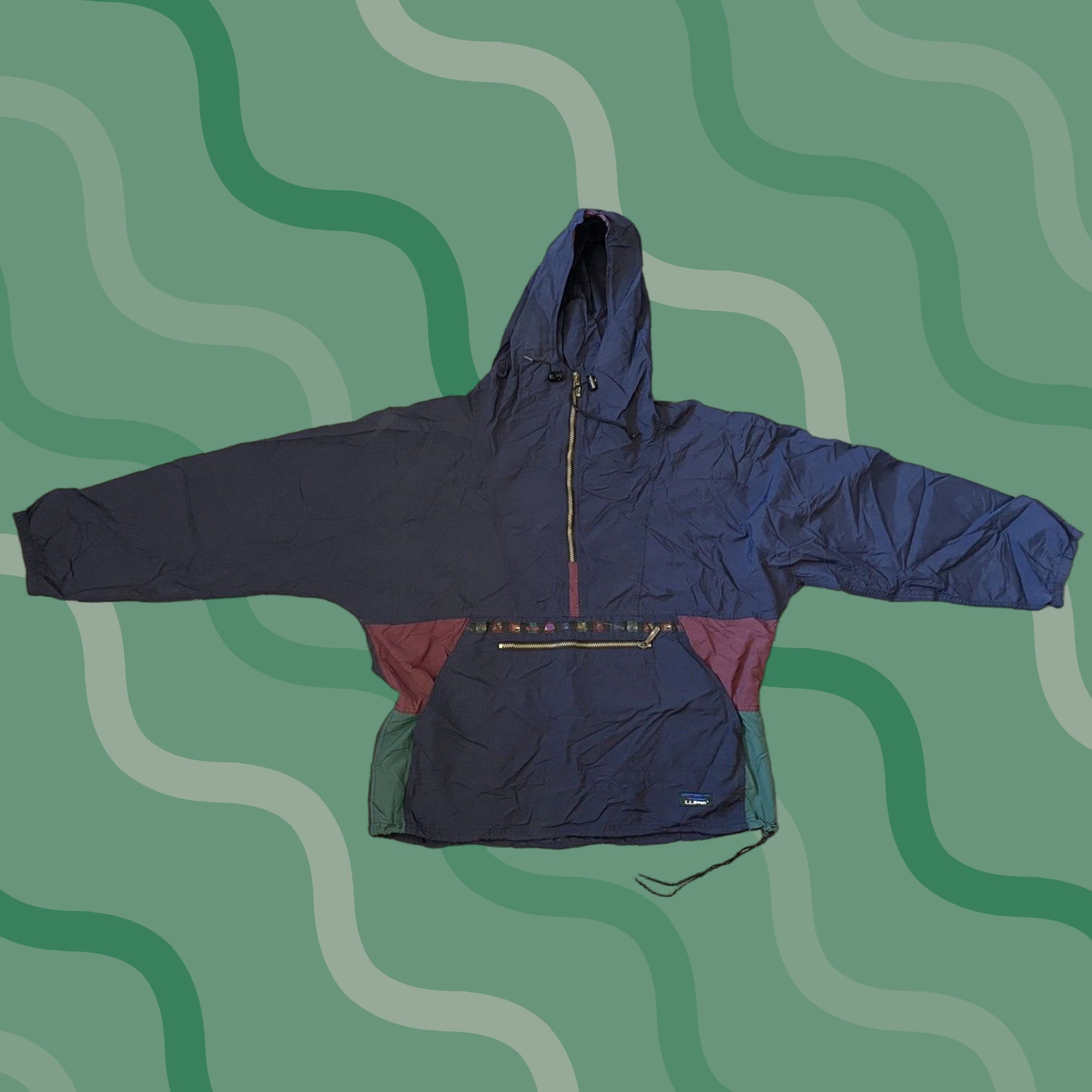 VINTAGE LL Bean Freeport Maine Nylon Windbreaker Jacket Men’s XL Made In USA