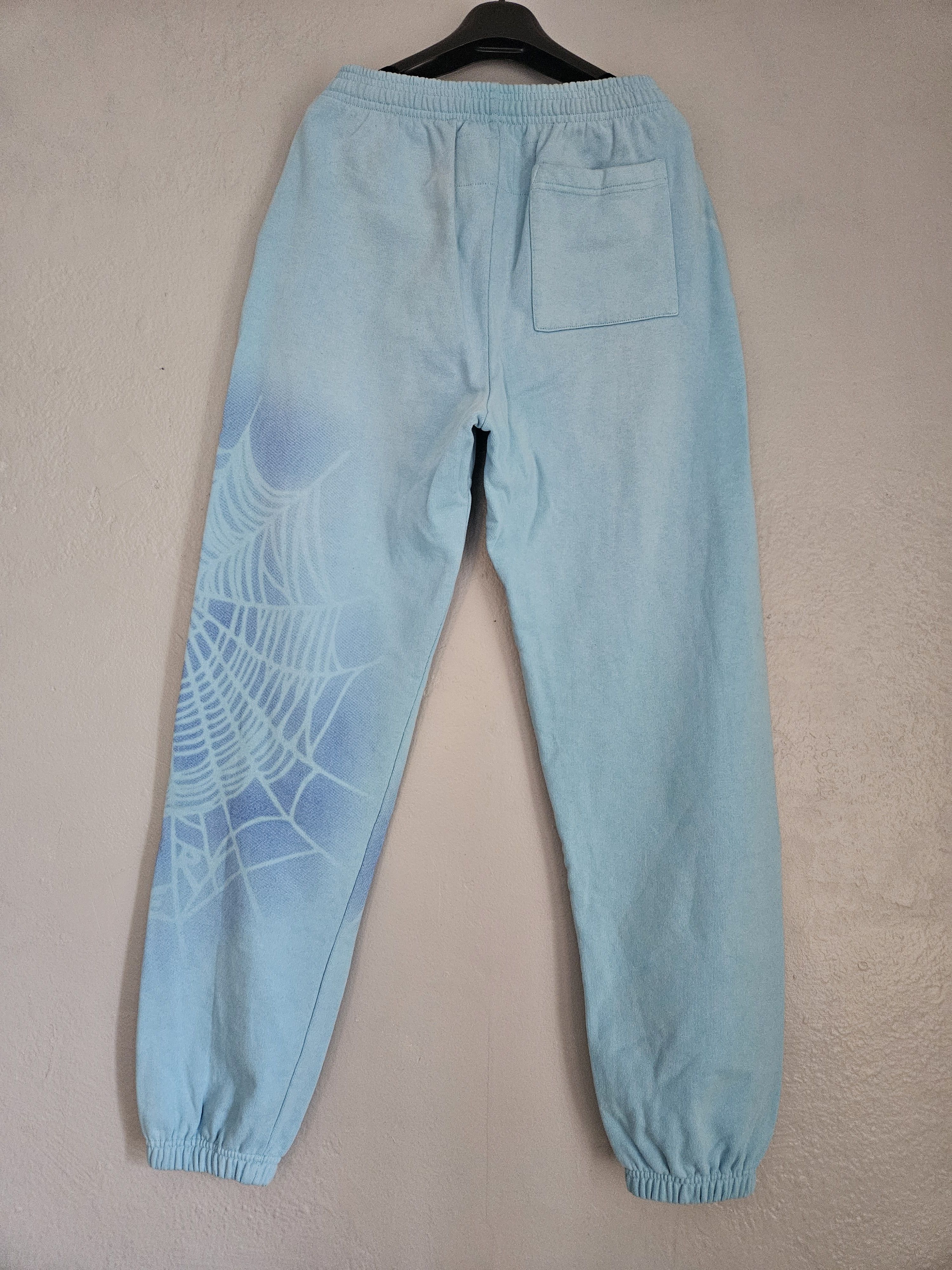 Sp5der OG Web V2 Airbrush Spray Light Blue Sweatpants Size US 30 / EU 46 - 2 Thumbnail