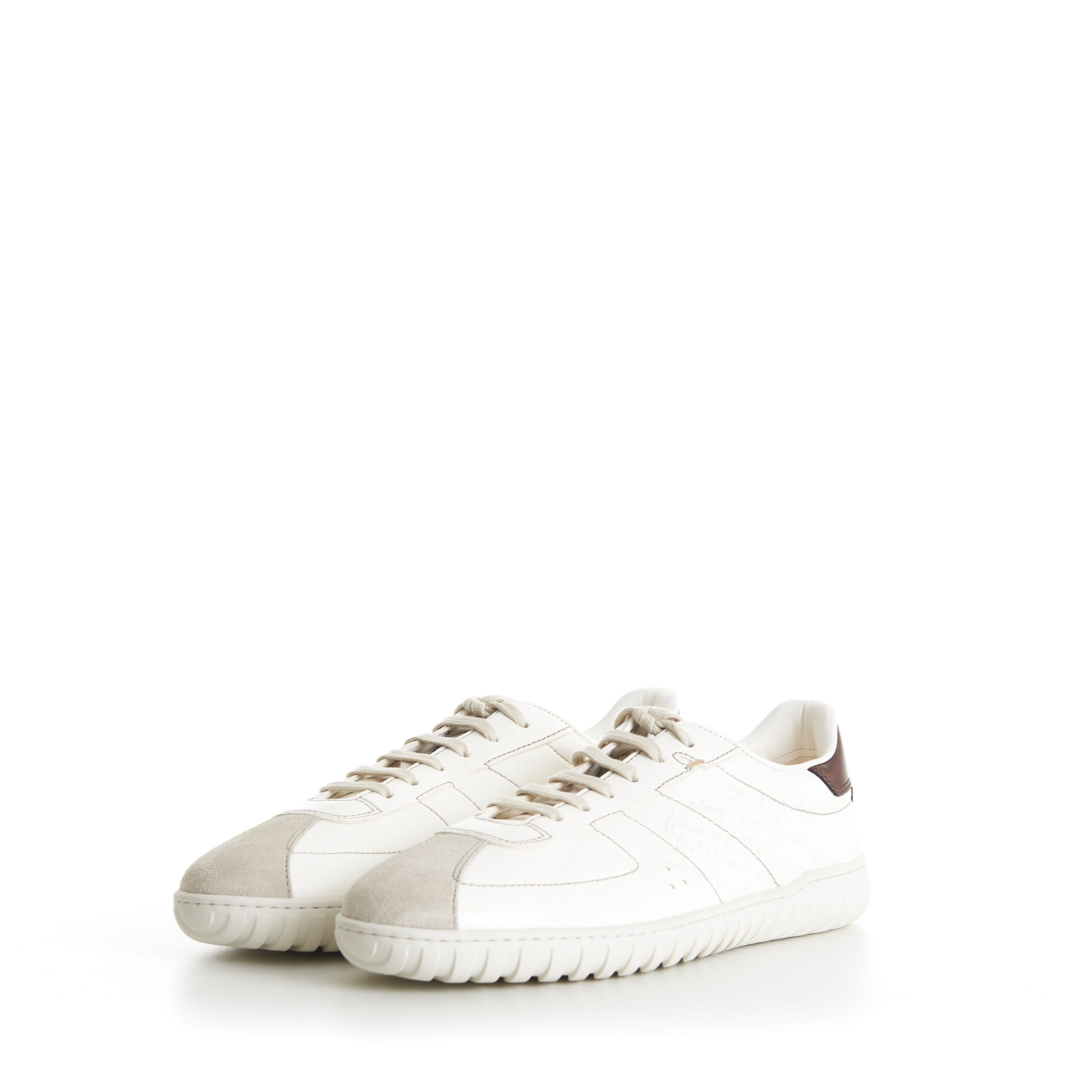 Berluti White Trainer Leather Sneaker - Scritto, Patina Leather Tab Size US 7.5 / EU 40-41 - 4 Thumbnail