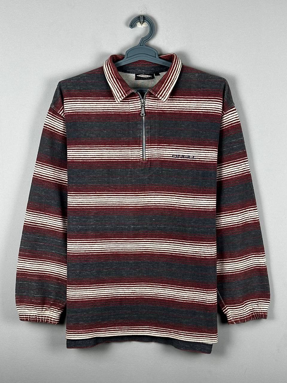 O'Neill Vintage 90s Oneill Sweatshirt Rare Rugby Striped Size US M / EU 48-50 / 2 - 1 Thumbnail