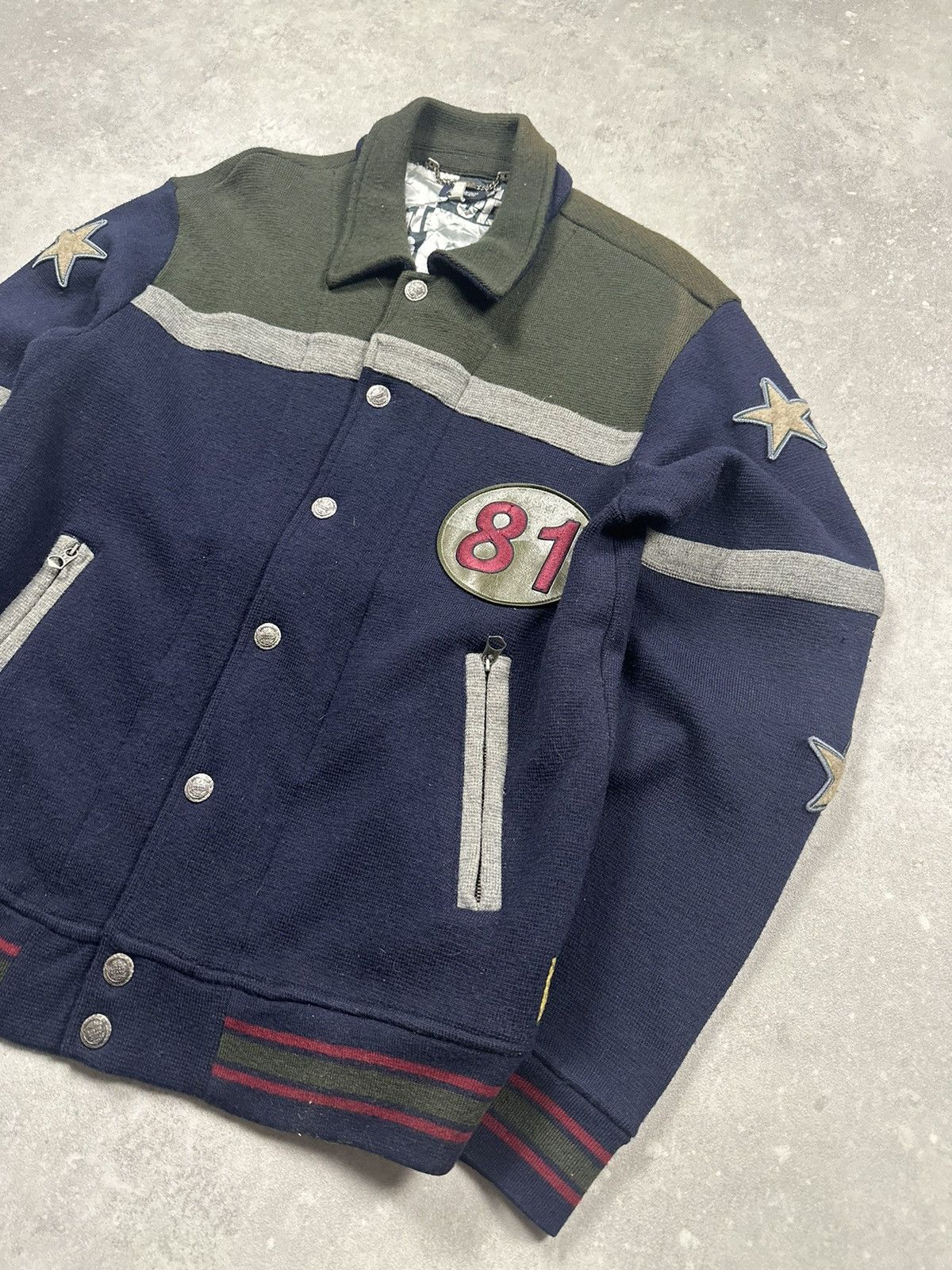 Armani Armani Vintage Varsity Jacket Navy/Olive Star Patches, 81 M Size US M / EU 48-50 / 2 - 4 Thumbnail