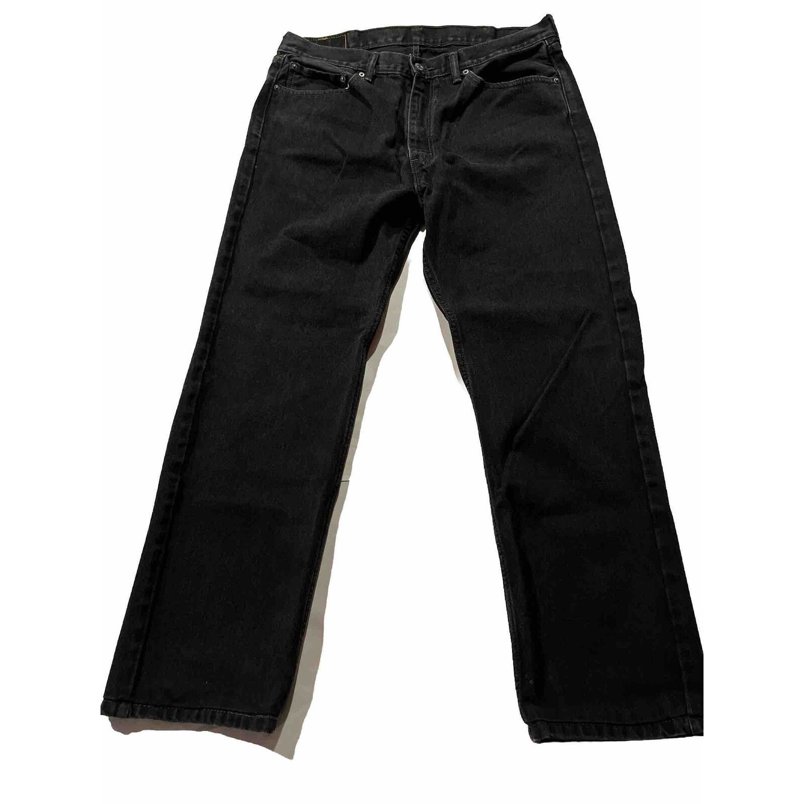 Levi's Levi’s 505 Jeans Mens 36x30 Fit Black Dark Wash Denim Cotton Size US 36 / EU 52 - 1 Thumbnail