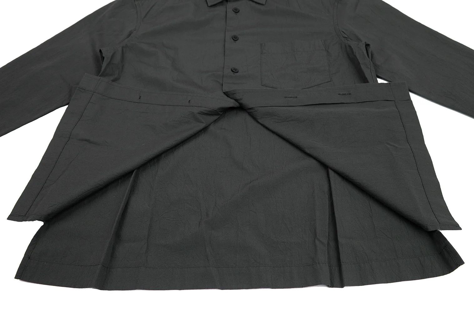 Issey Miyake Poly Cotton Wrinkle-Processed Shirt in Charcoal Size US S / EU 44-46 / 1 - 12 Thumbnail