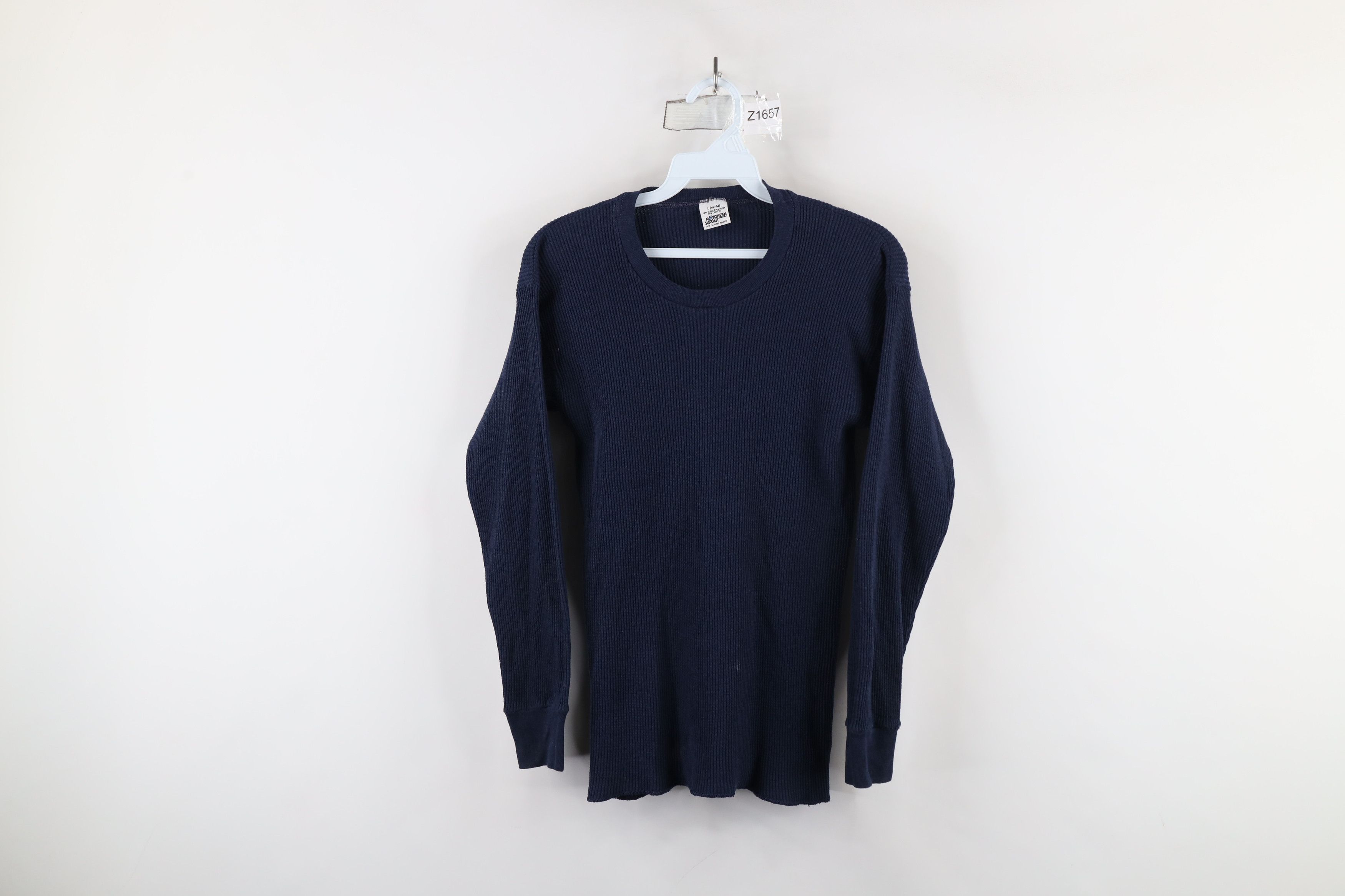 Vintage Vintage 90s Streetwear Knit Long Sleeve T-Shirt Blue USA Size US L / EU 52-54 / 3 - 1 Thumbnail
