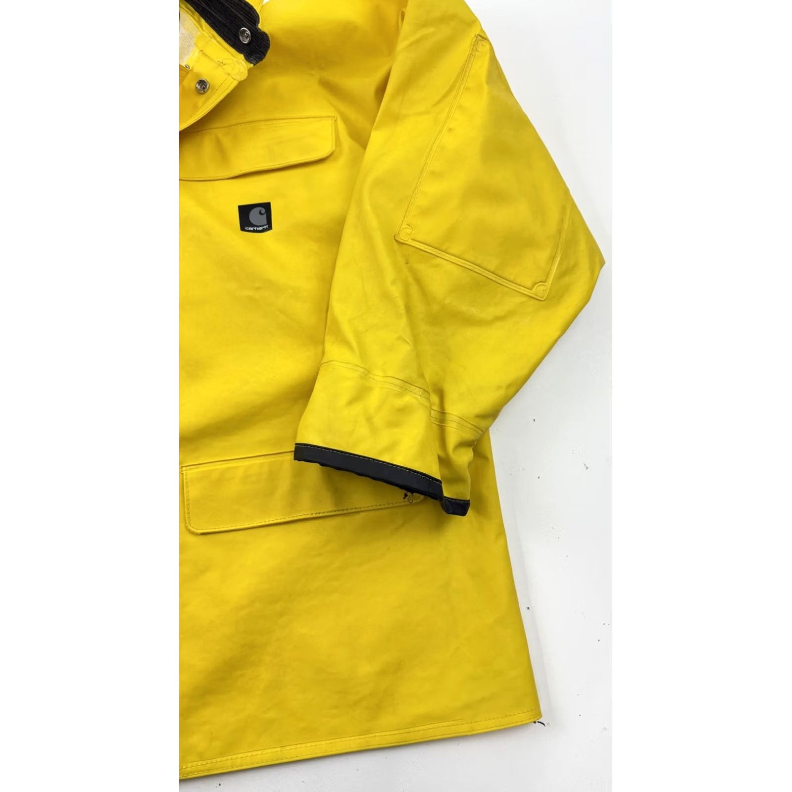 Carhartt Carhartt Jacket Mens Large Yellow Hooded PVC Raincoat Workwear Fishing Size US XXL / EU 58 / 5 - 7 Thumbnail