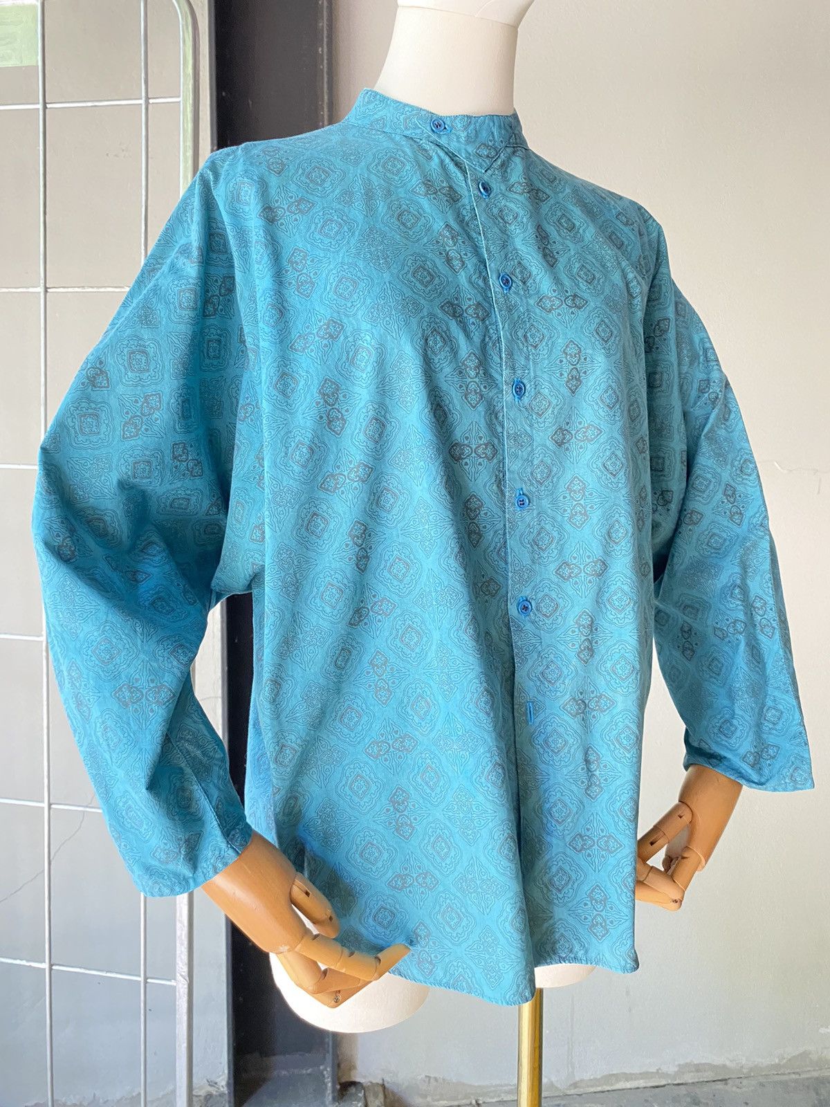 Marithe + Francois Girbaud MARITHE FRANCOIS GIRBAUD Geometric Button-Up Printed Shirt Size US M / EU 48-50 / 2 - 14 Thumbnail