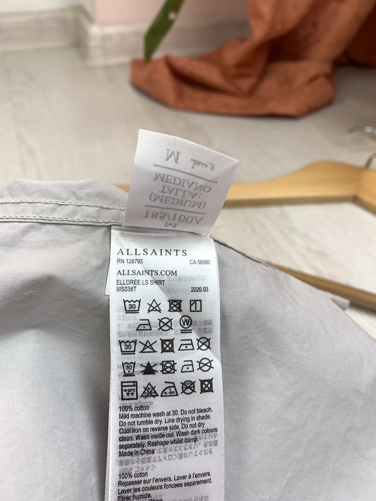 Allsaints Allsaints Long Sleeve Button Shirt Grey Size M Size US M / EU 48-50 / 2 - 7 Thumbnail