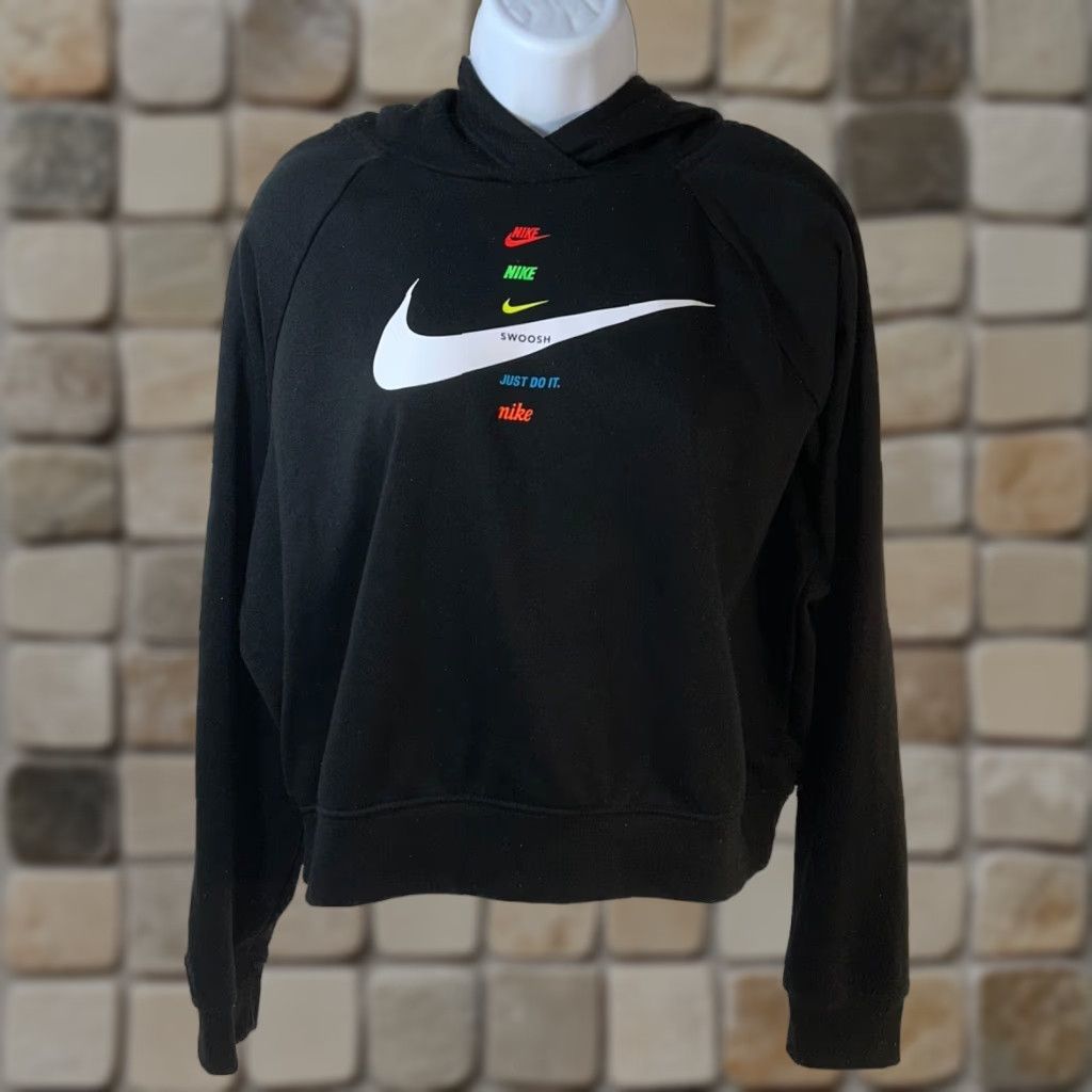 Nike Nike Fleece Hoodie Cropped Women M Black Center Swoosh DJ1123-011 Size M / US 6-8 / IT 42-44 - 1 Thumbnail