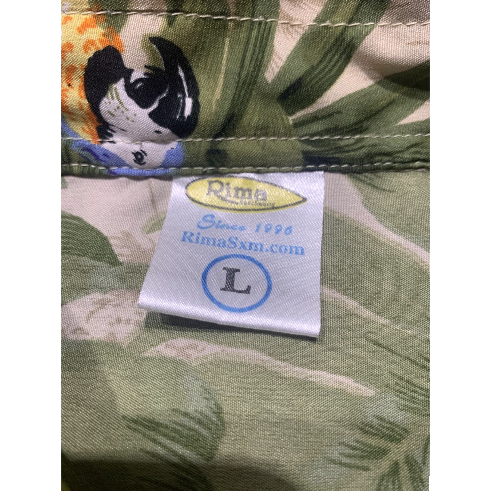 Erima Rima Hawaiian Shirt Men Large Casual Resort Surfing Parrots Palm Tree Blue Floral Short Sleeve Button-Up Size US L / EU 52-54 / 3 - 5 Thumbnail
