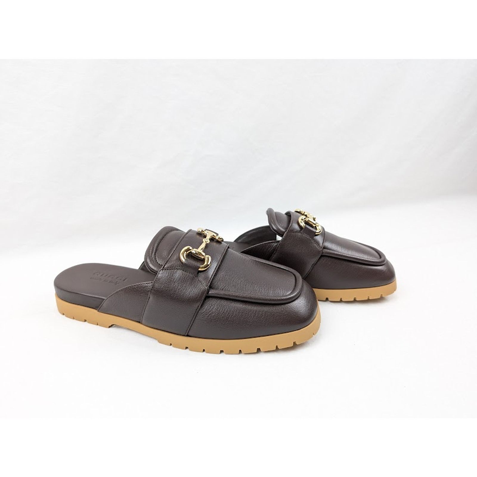 Gucci o1rshd1 Horsebit Open Back Loafers in Brown Size US 10 / EU 43 - 11 Thumbnail