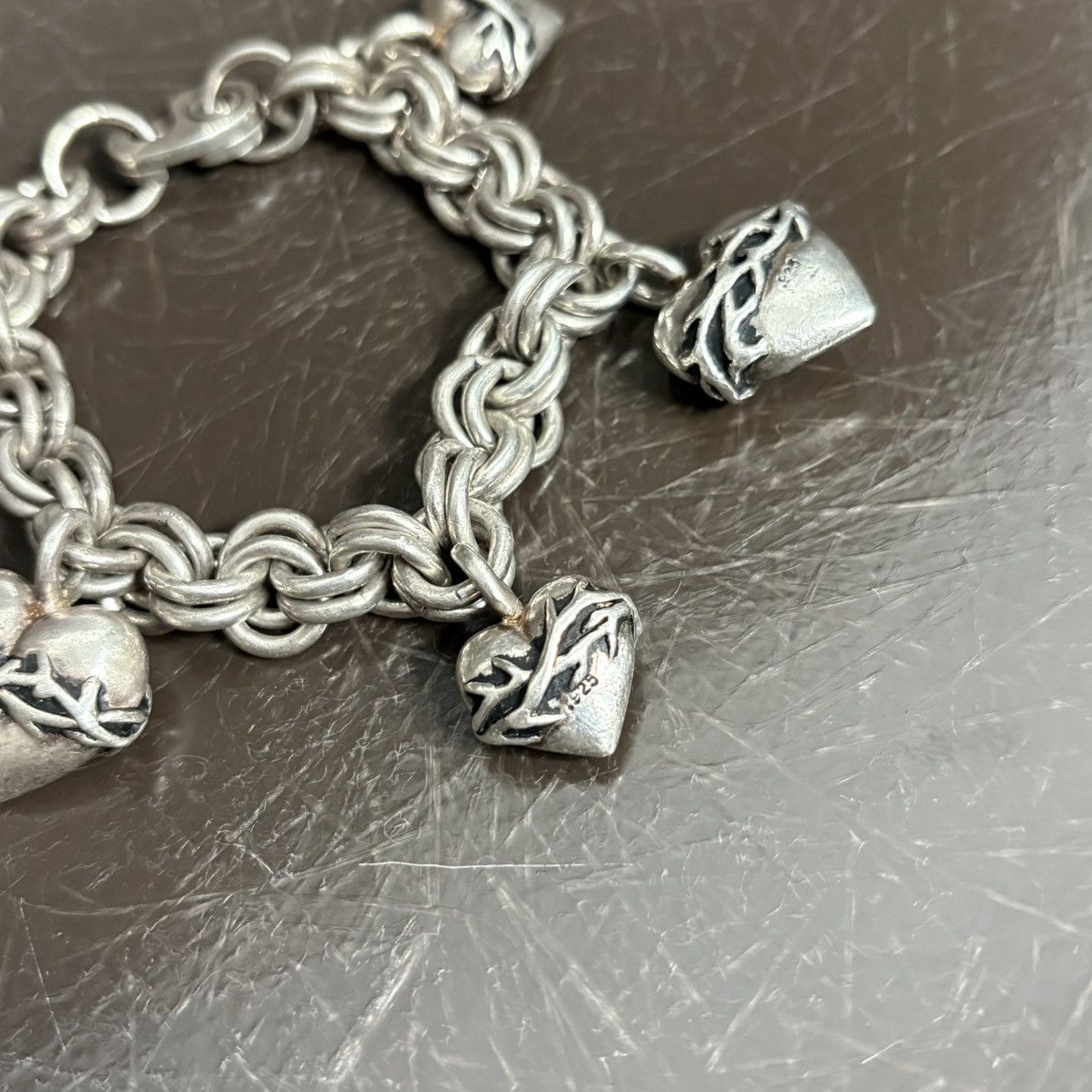 Vintage Vass Ludacer Heavy Chain Sacred Heart Charm Bracelet | Grailed