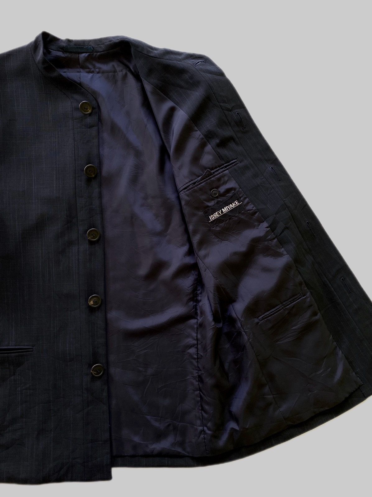 Issey Miyake Archives❗️AW1983 ISSEY MIYAKE MEN Mandarin Collar Wool Coats Size US L / EU 52-54 / 3 - 4 Thumbnail