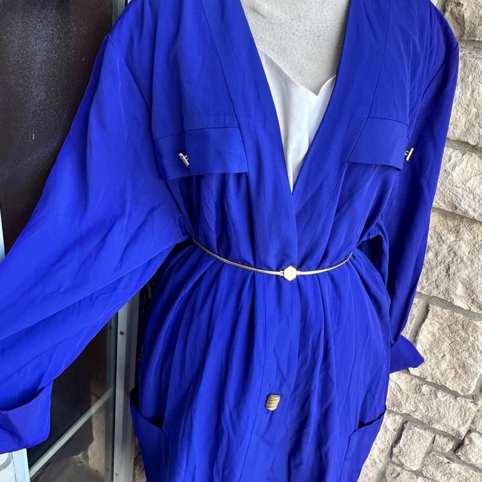 Other Blue and white vintage 80s longline dress #80s Size 3XL / US 20-22 - 3 Thumbnail