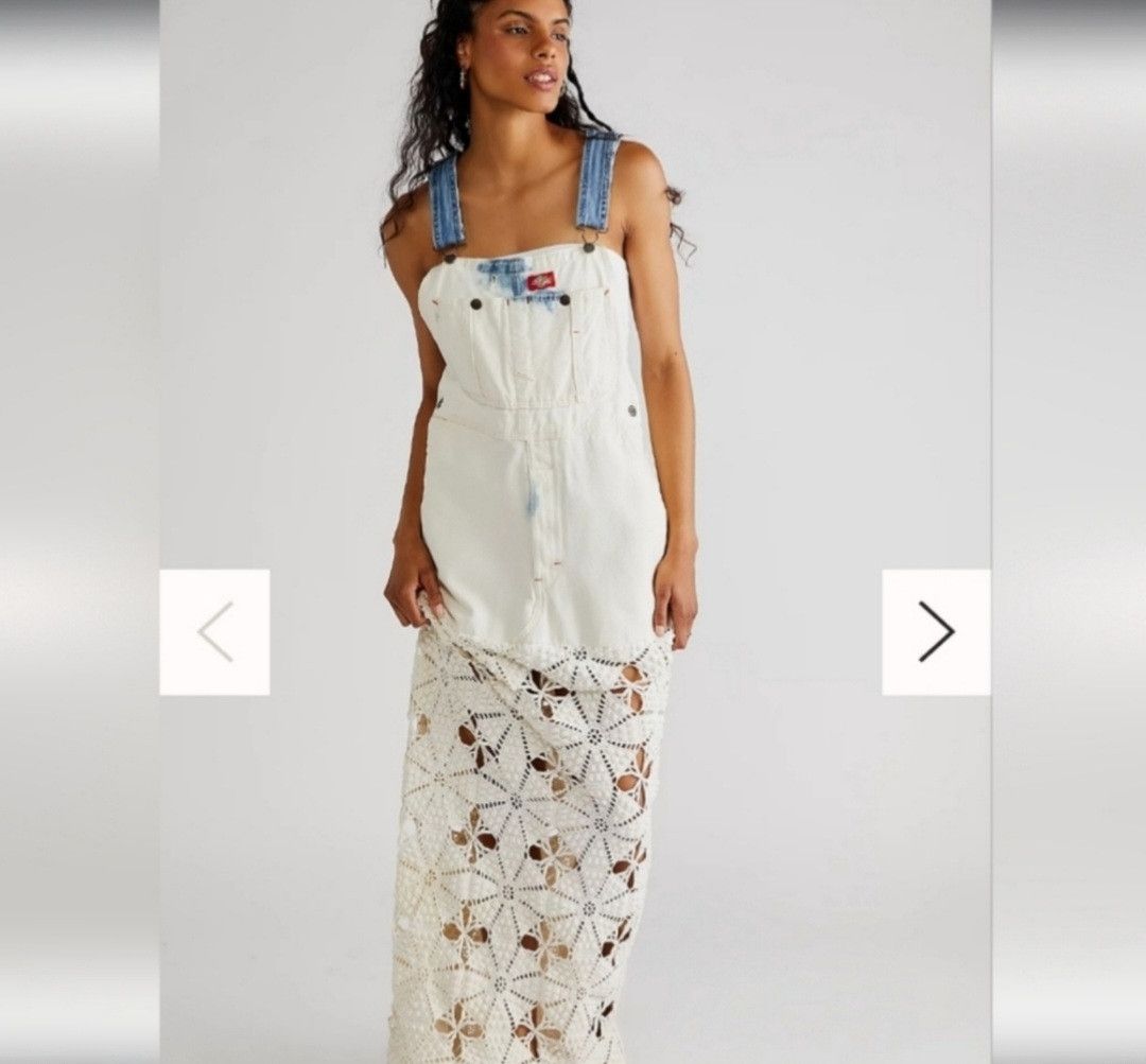 Image of NWT Free People Tricia Dreams Crochet Maxi Dress in White, Women's (Size XS)