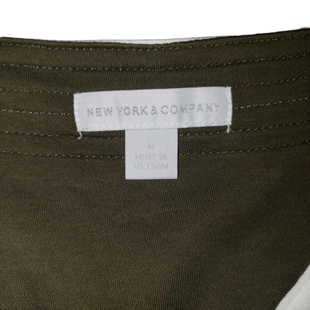 Designer CT366 New York & Company Army Green Midi sleeveless Dress M Size M / US 6-8 / IT 42-44 - 3 Thumbnail