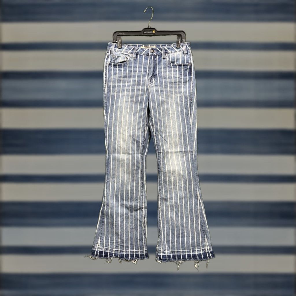 Vintage Rock & Roll Denim Jeans Womens 29x32 High Rise Trouser Flare Boho Medium Wash Size 29" - 1 Thumbnail