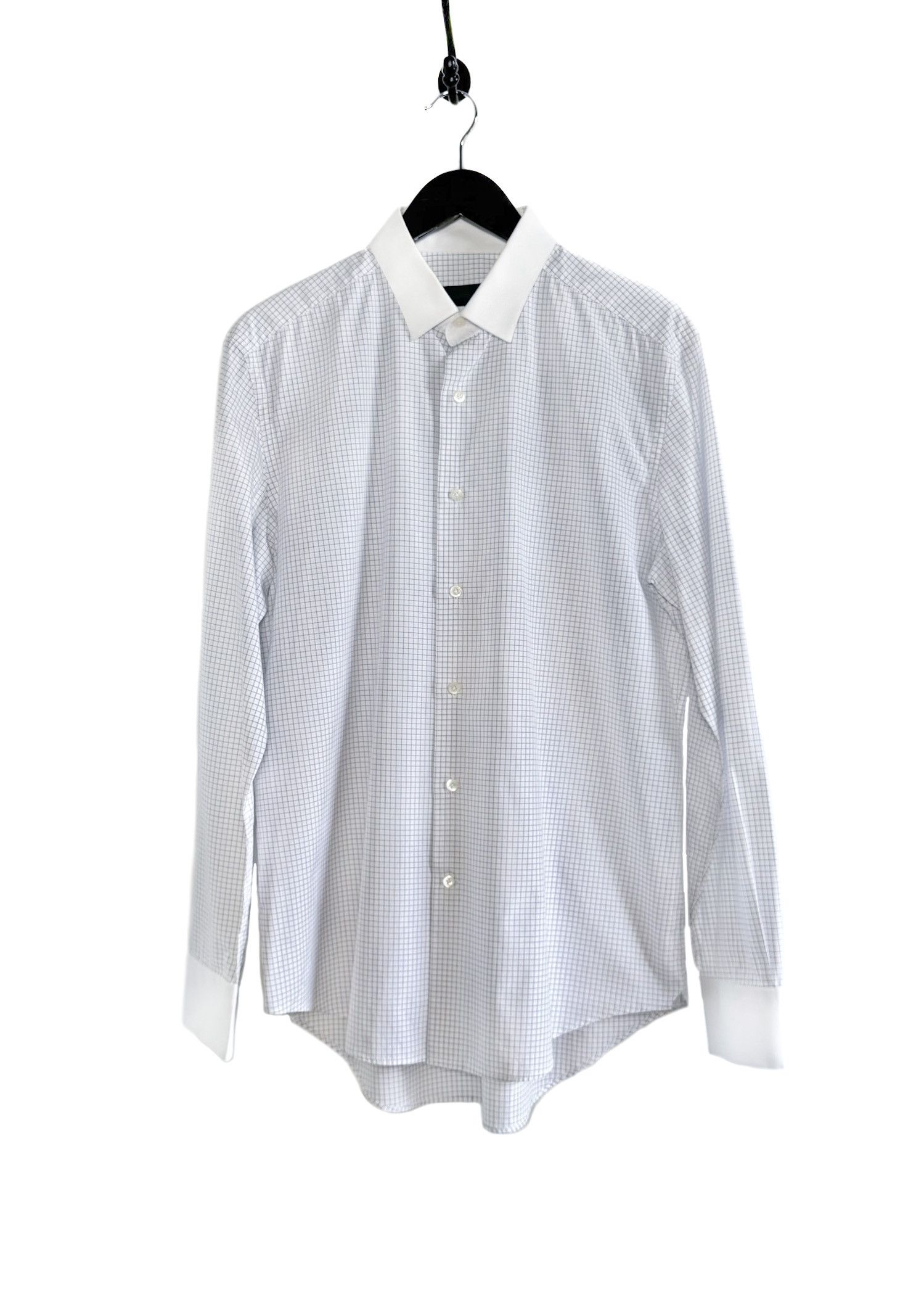 Lanvin Lanvin White Checkered Shirt With White Collar Size US L / EU 52-54 / 3 - 1 Thumbnail